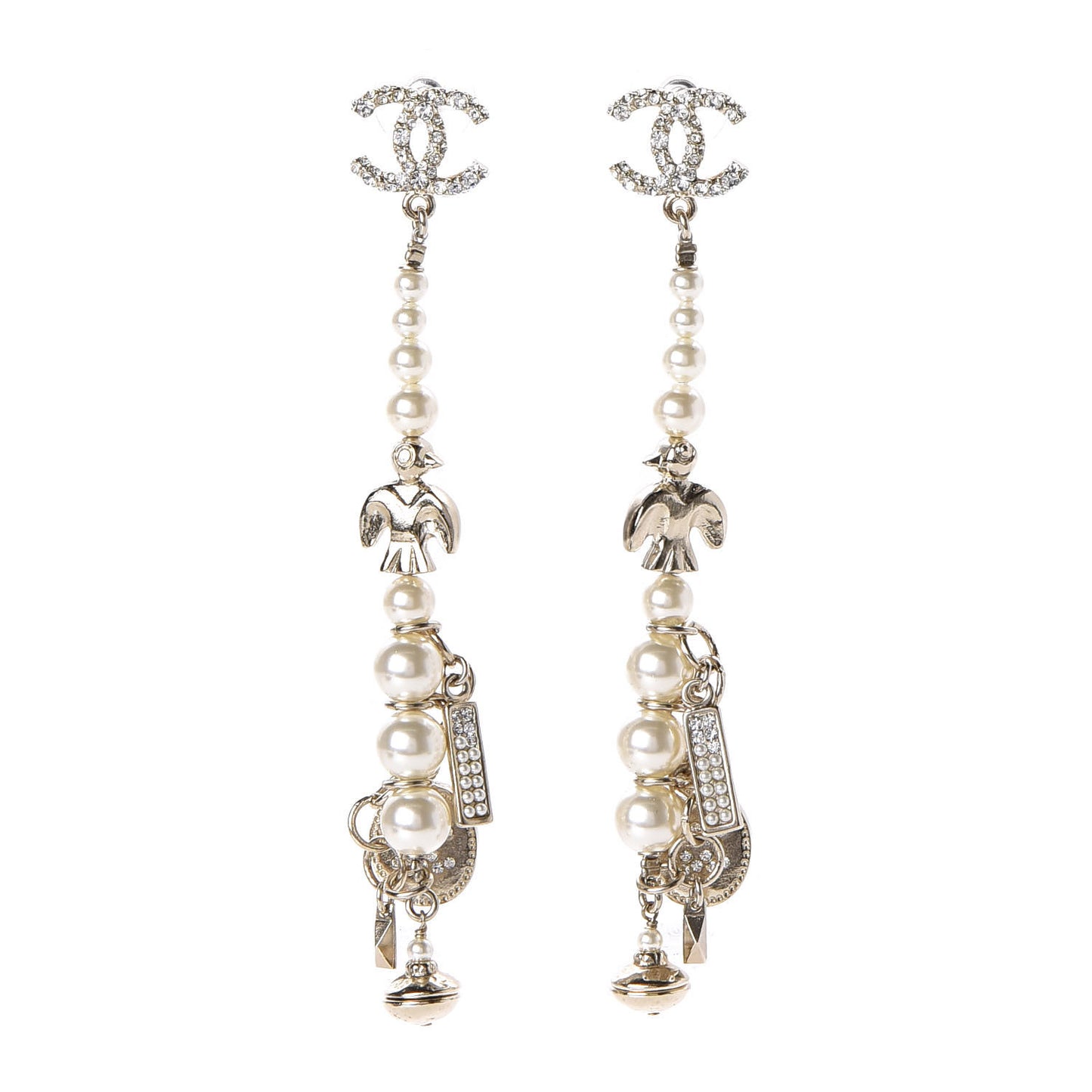 Pearl CC Drop Earrings Gold