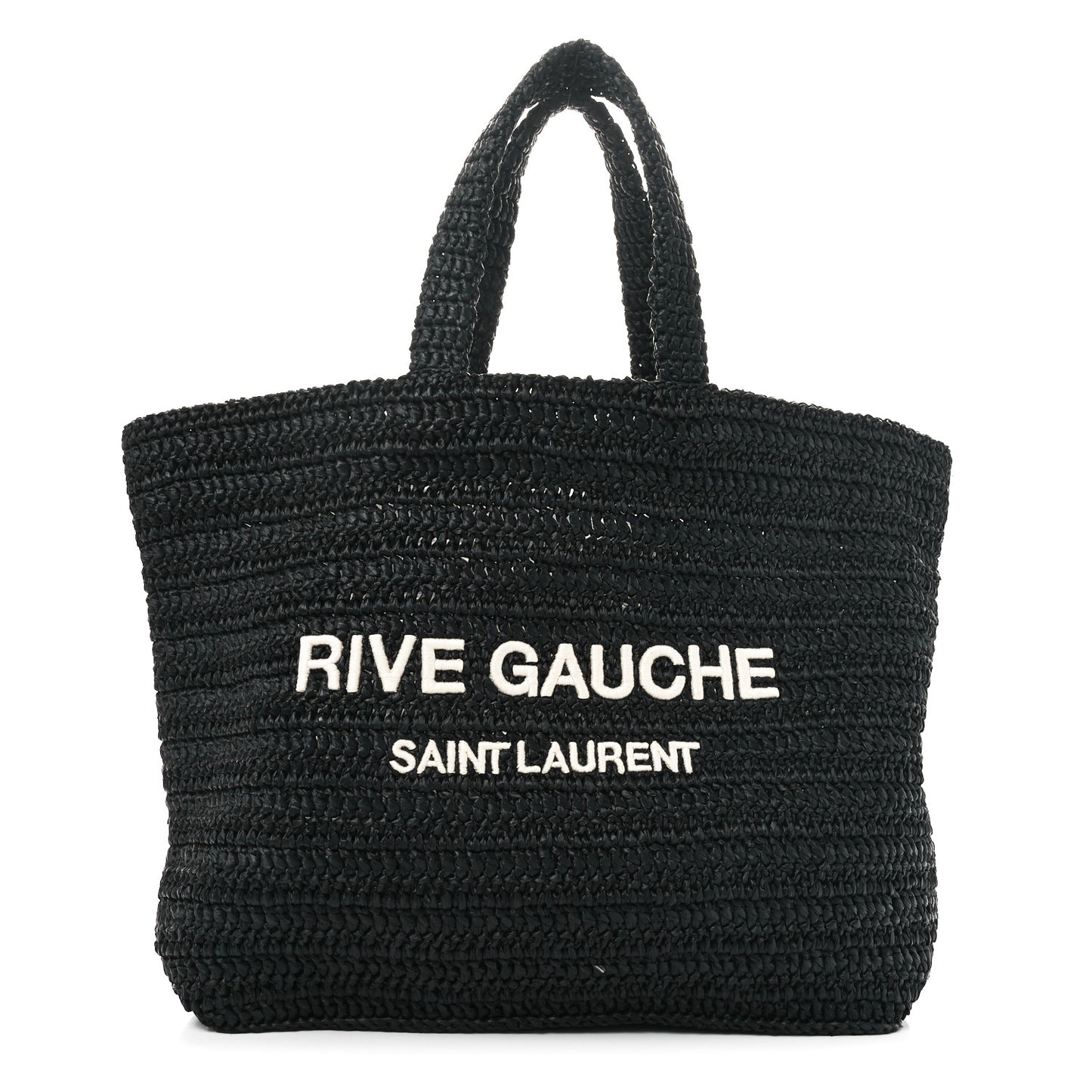 Raffia Rive Gauche Tote Black
