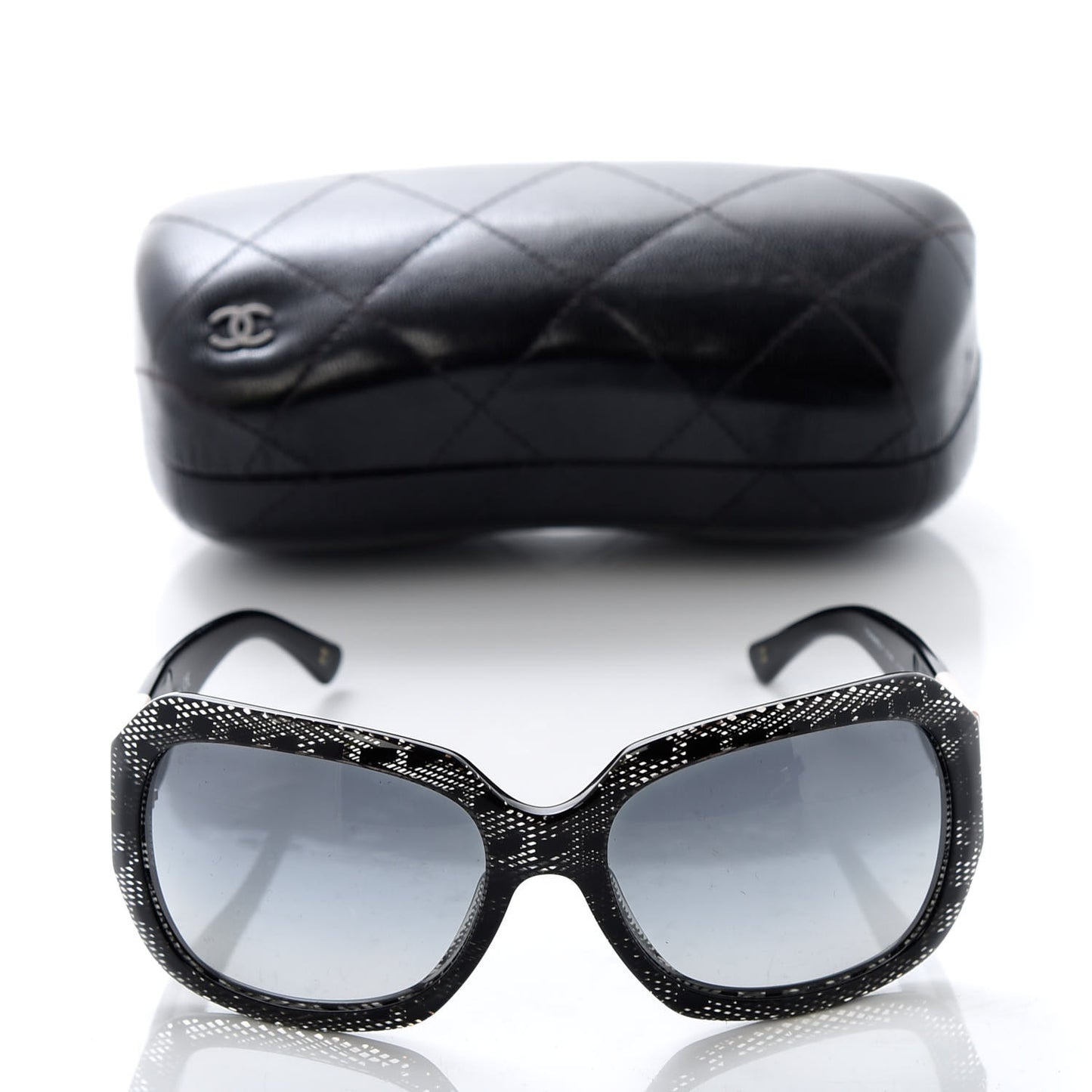 Acetate CC Lace Effect Sunglasses 5146 Black White