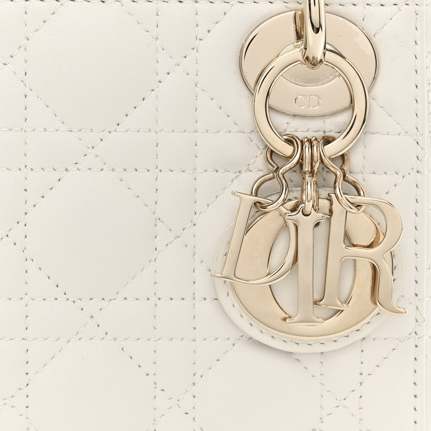 Lambskin Cannage Mini Lady Dior White