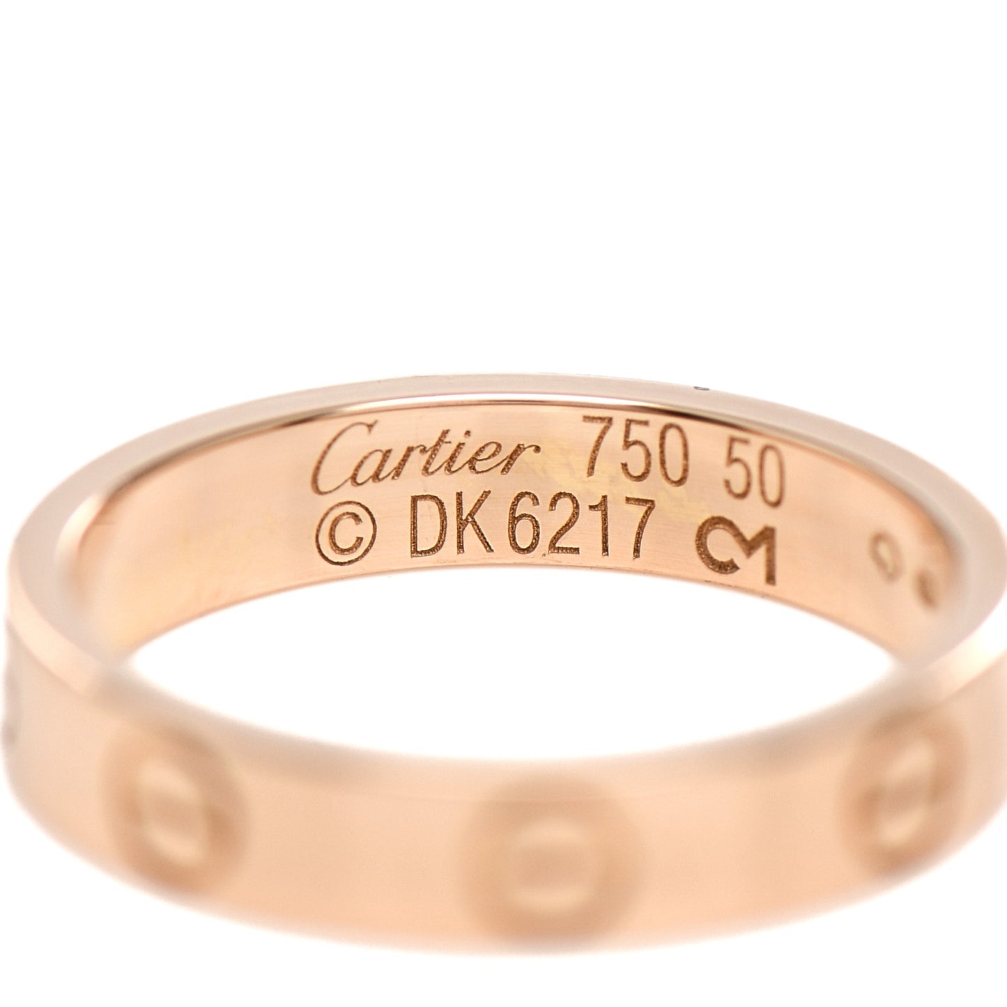 18K Pink Gold 3.5mm LOVE Wedding Band Ring 50 5.25