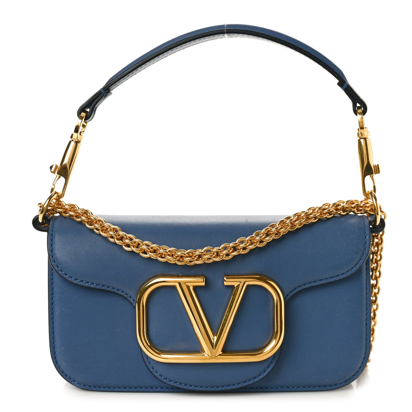 Calfskin Vlogo Small Loco Shoulder Bag Blue