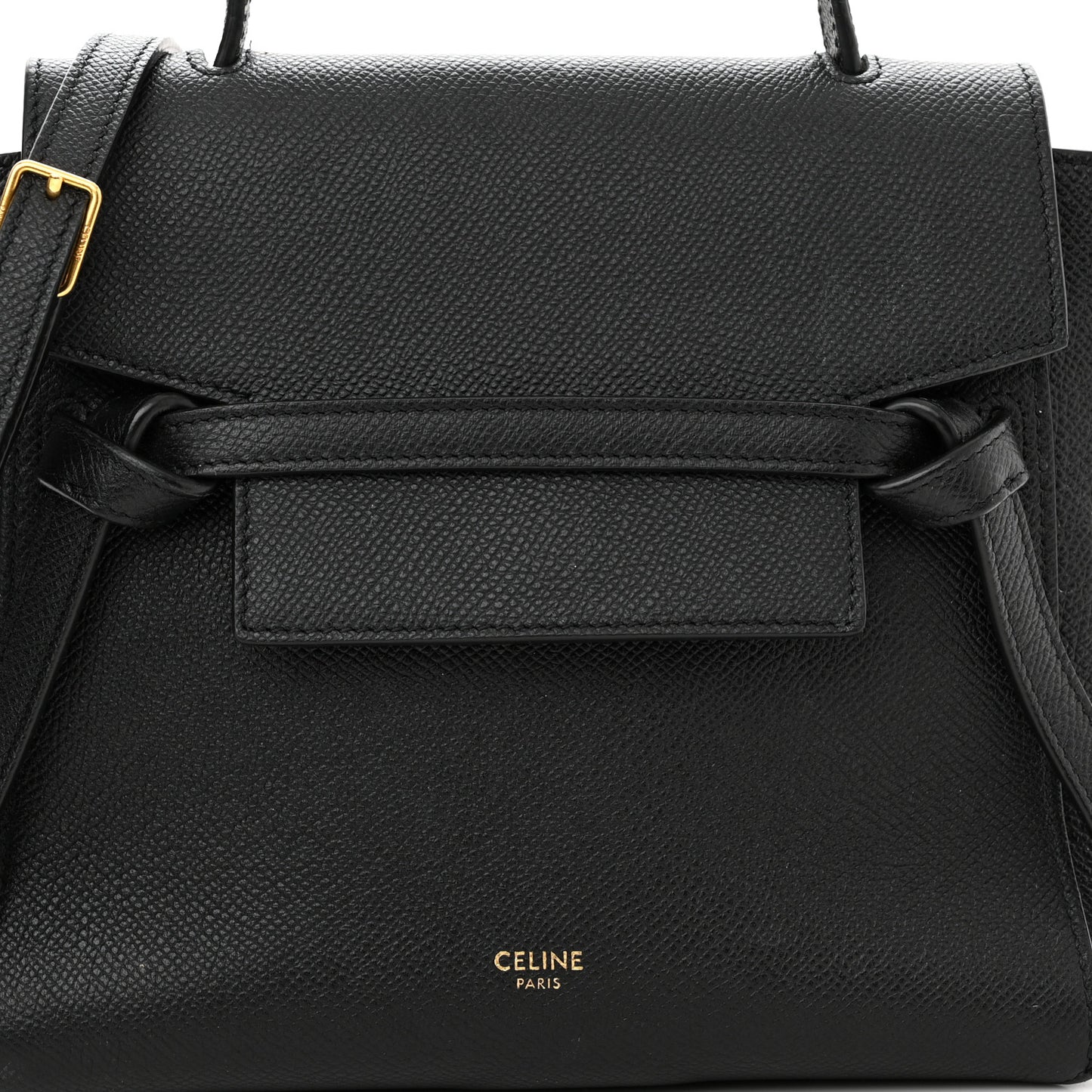 Grained Calfskin Nano Belt Bag Black