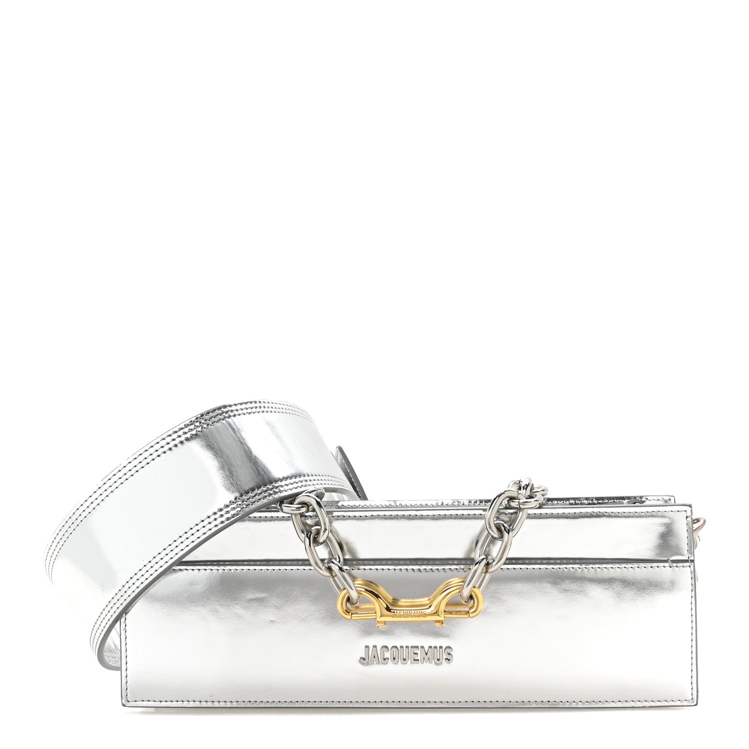 Jacquemus Metallic Calfskin Le Sac Ciuciu Silver 1901961