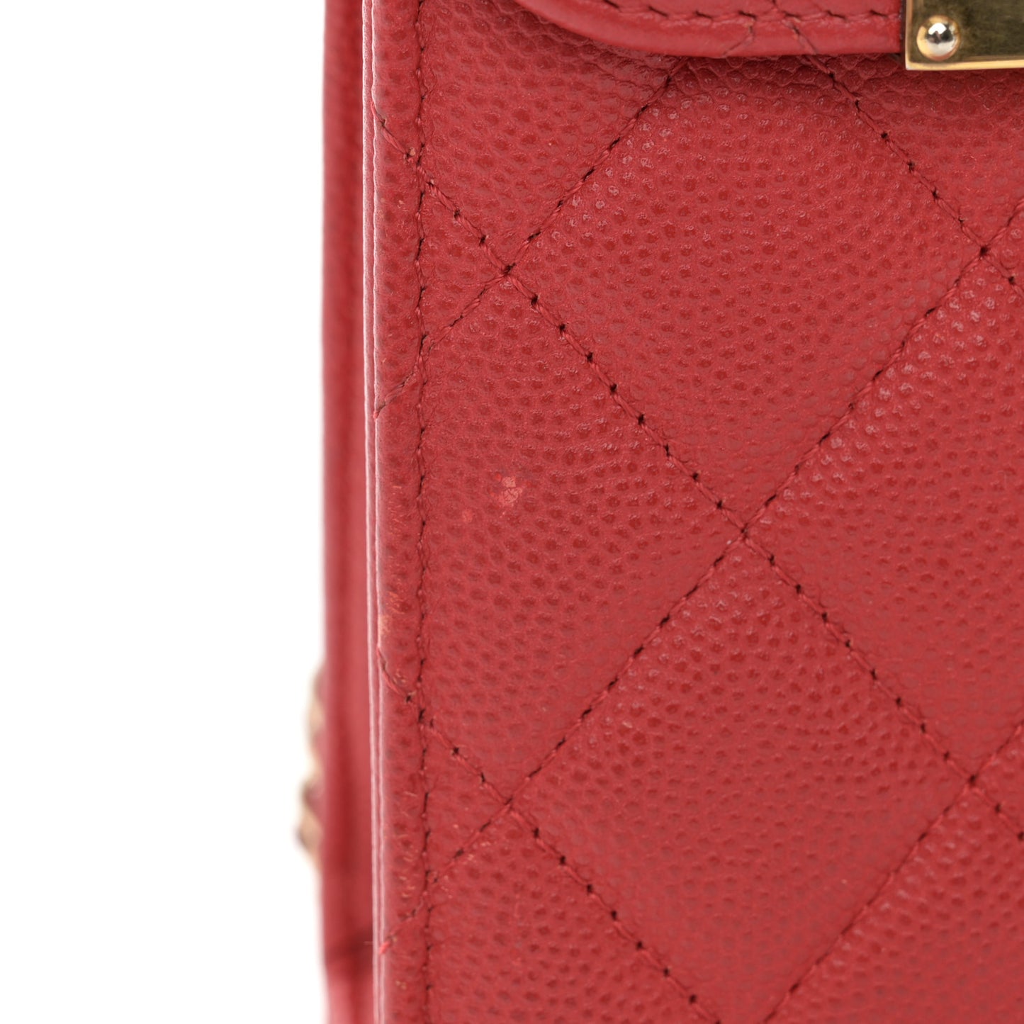 Caviar Quilted Golden Class Phone Holder Red