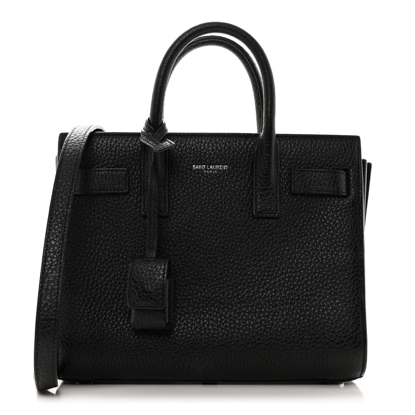 Grained Calfskin Nano Sac De Jour Black