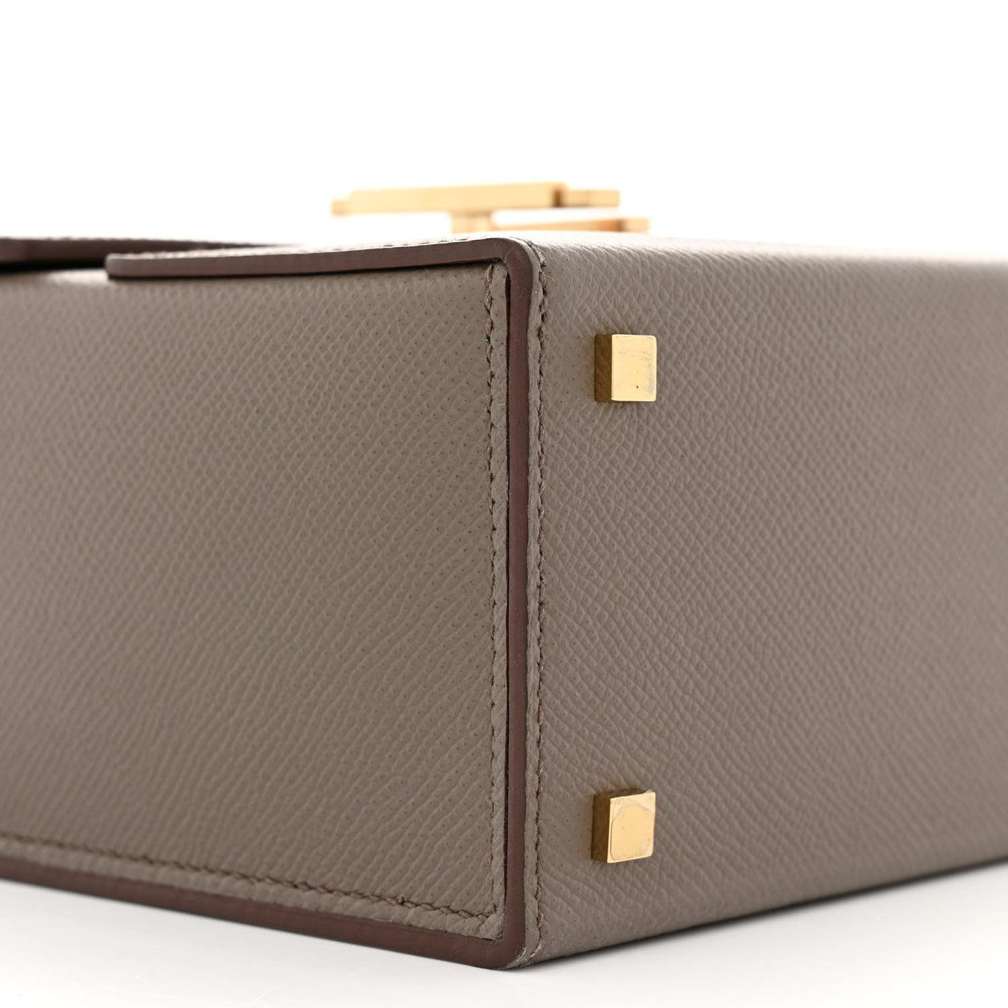 Epsom Cinhetic Boxy Top Handle Bag Etain