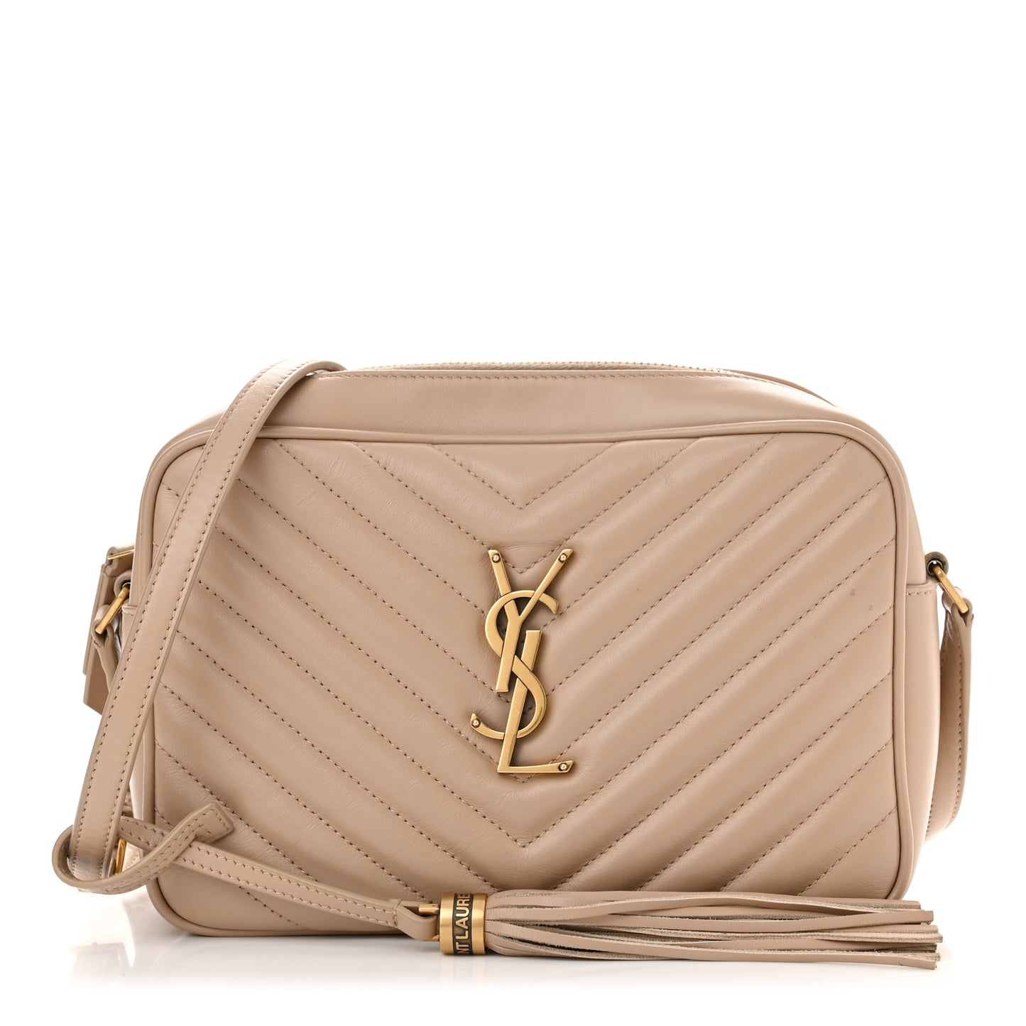 Calfskin Matelasse Monogram Lou Camera Bag Dark Beige