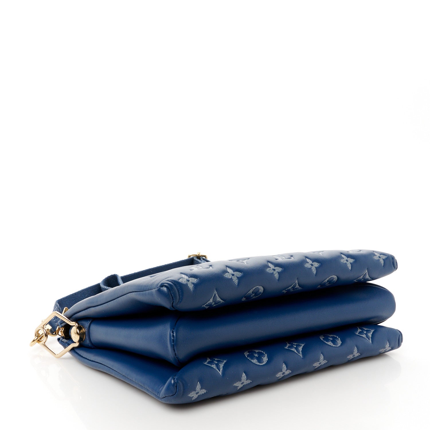 Louis Vuitton Lambskin Embossed Monogram Coussin PM Denim Blue 4 of 12