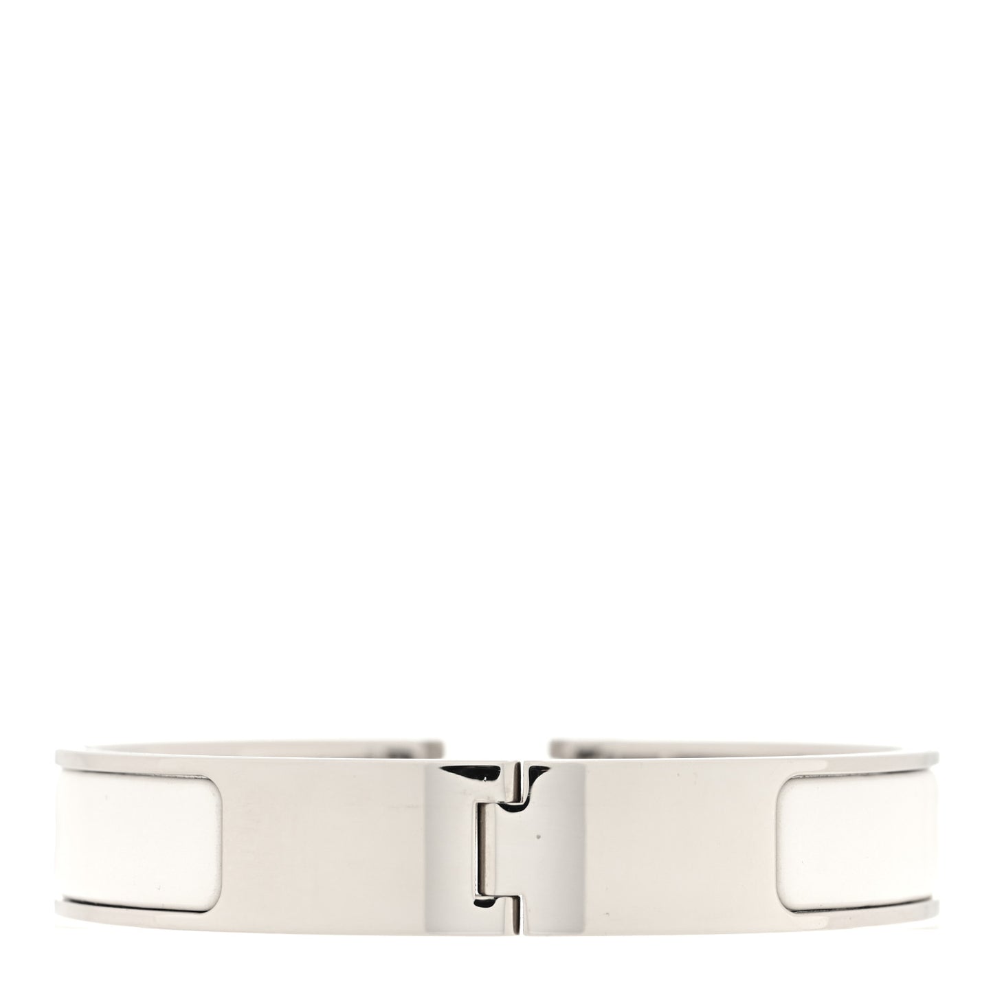 Enamel Narrow Clic Clac H Bracelet GM White