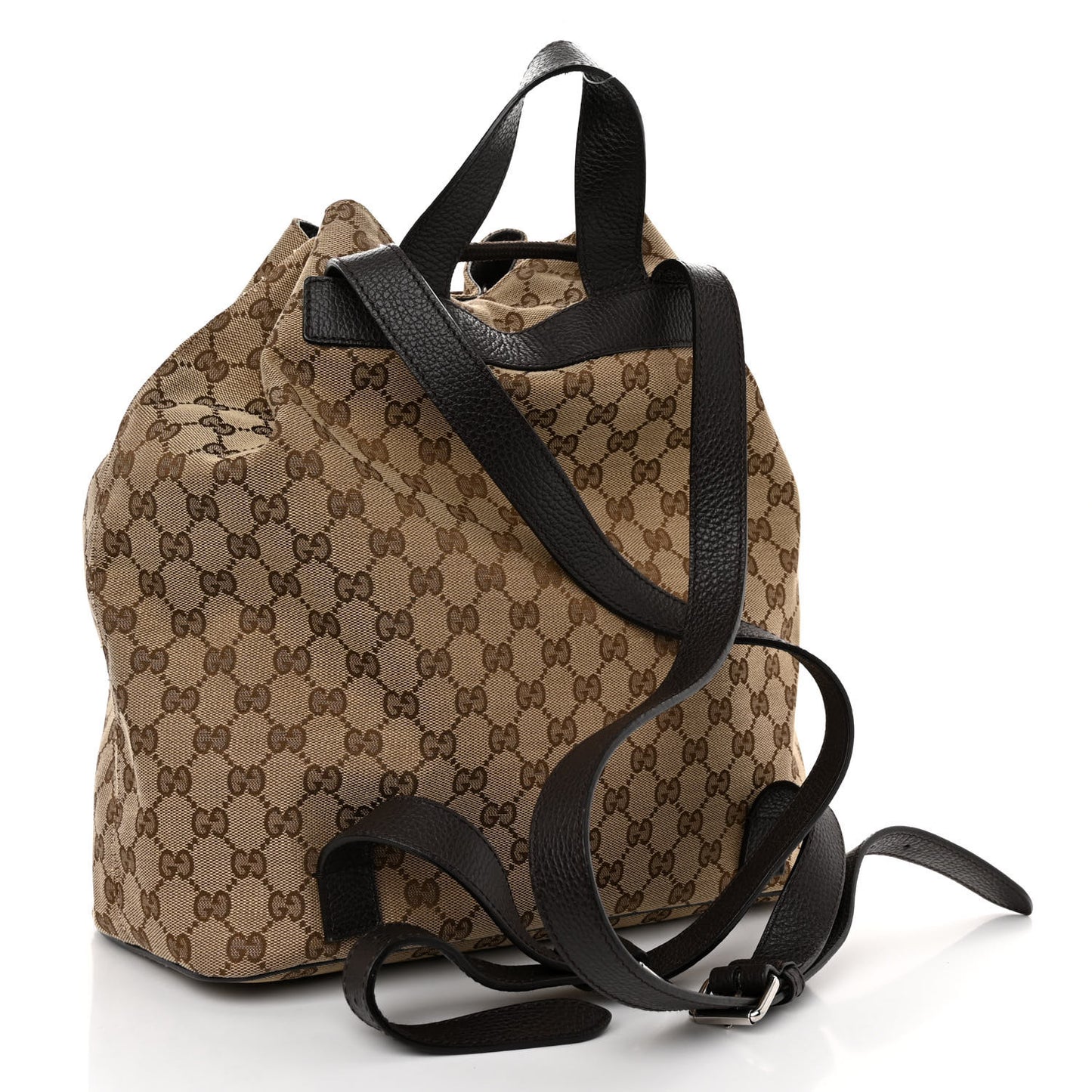Monogram Dollar Calfskin O Drawstring Backpack Beige Ebony Testa di Moro Dark Chocolate