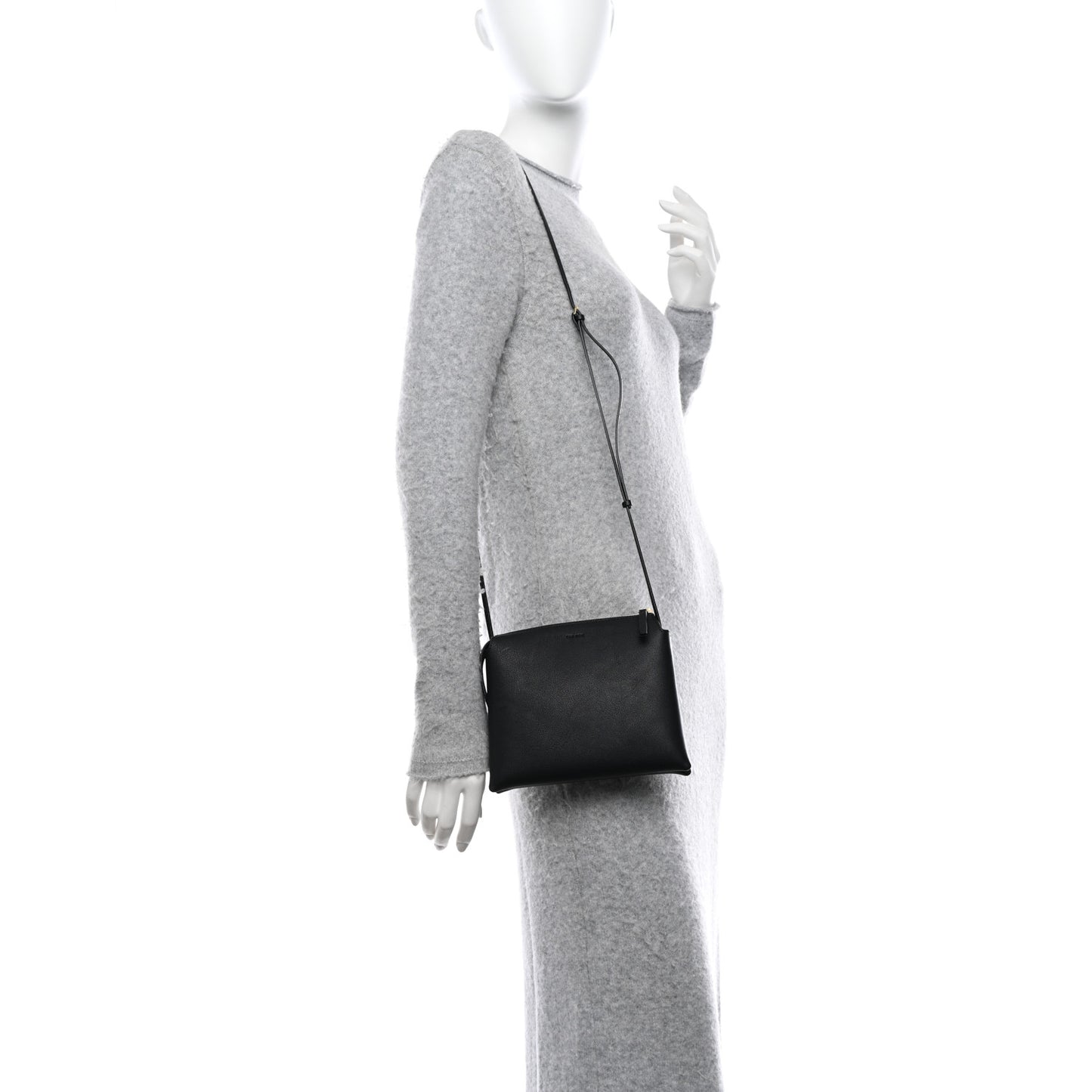 Grained Calfskin Mini Nu Twin Bag Black