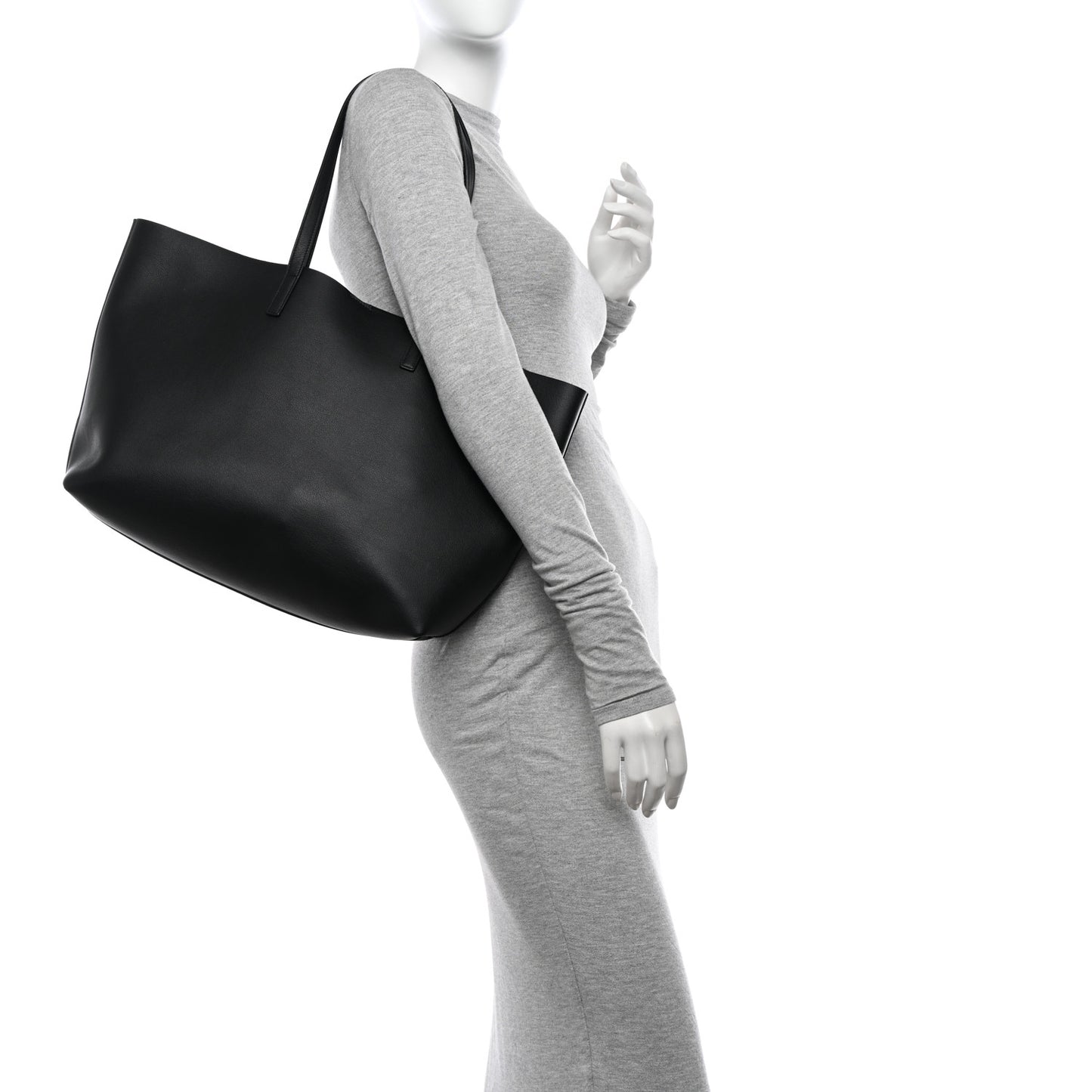 Calfskin Large Shopping Tote Black