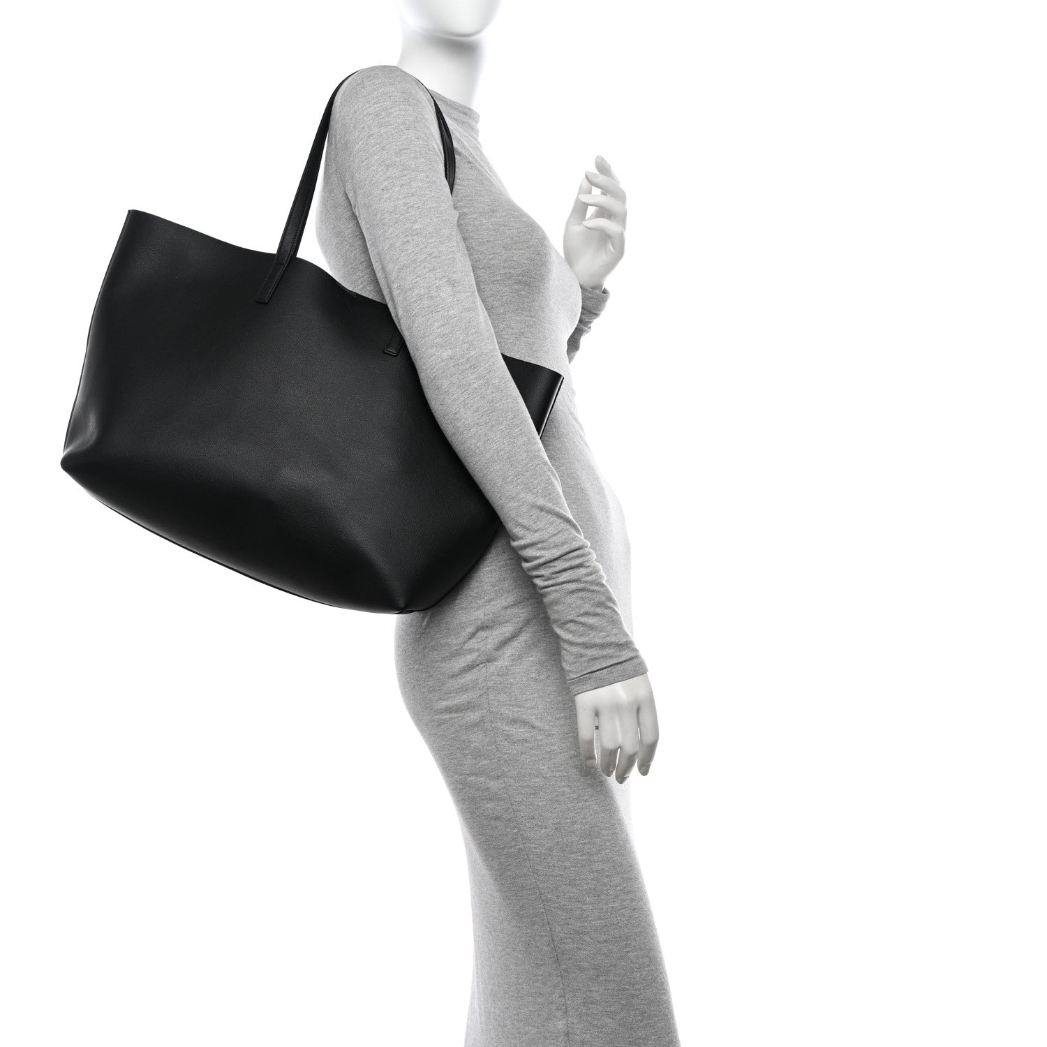 Saint Laurent Calfskin Large Shopping Tote Black 2 of 13