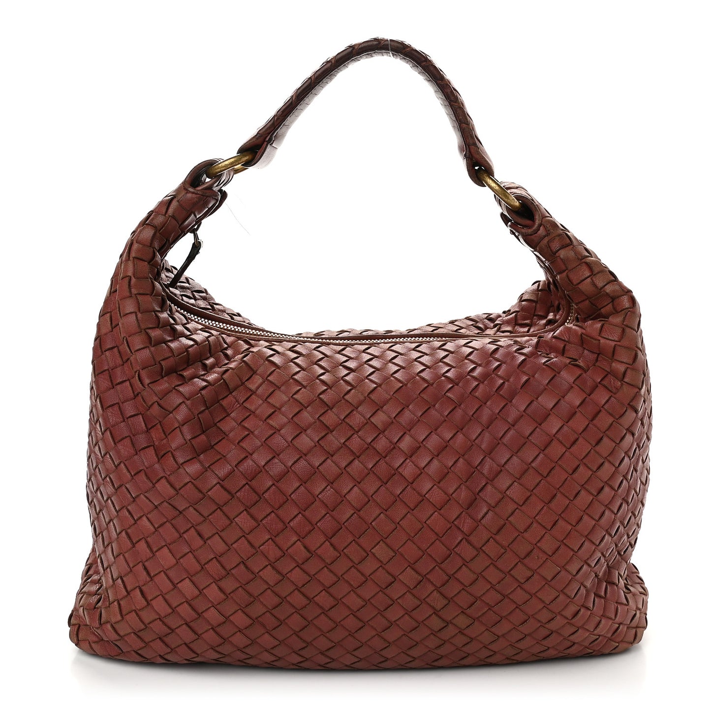 Nappa Intrecciato Pyramid Hobo Brique