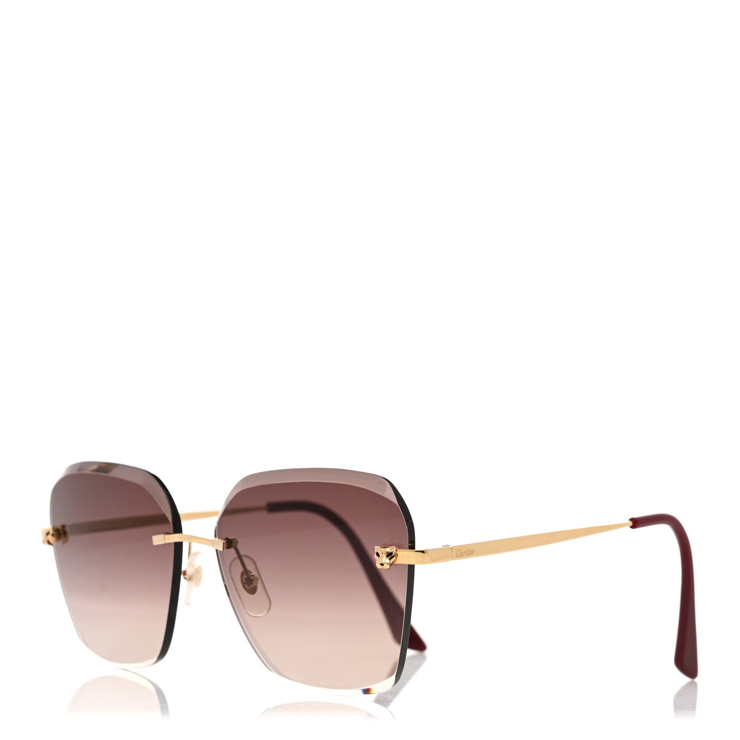 Cartier Metal Panthere De Cartier Sunglasses CT0147S Gold Red