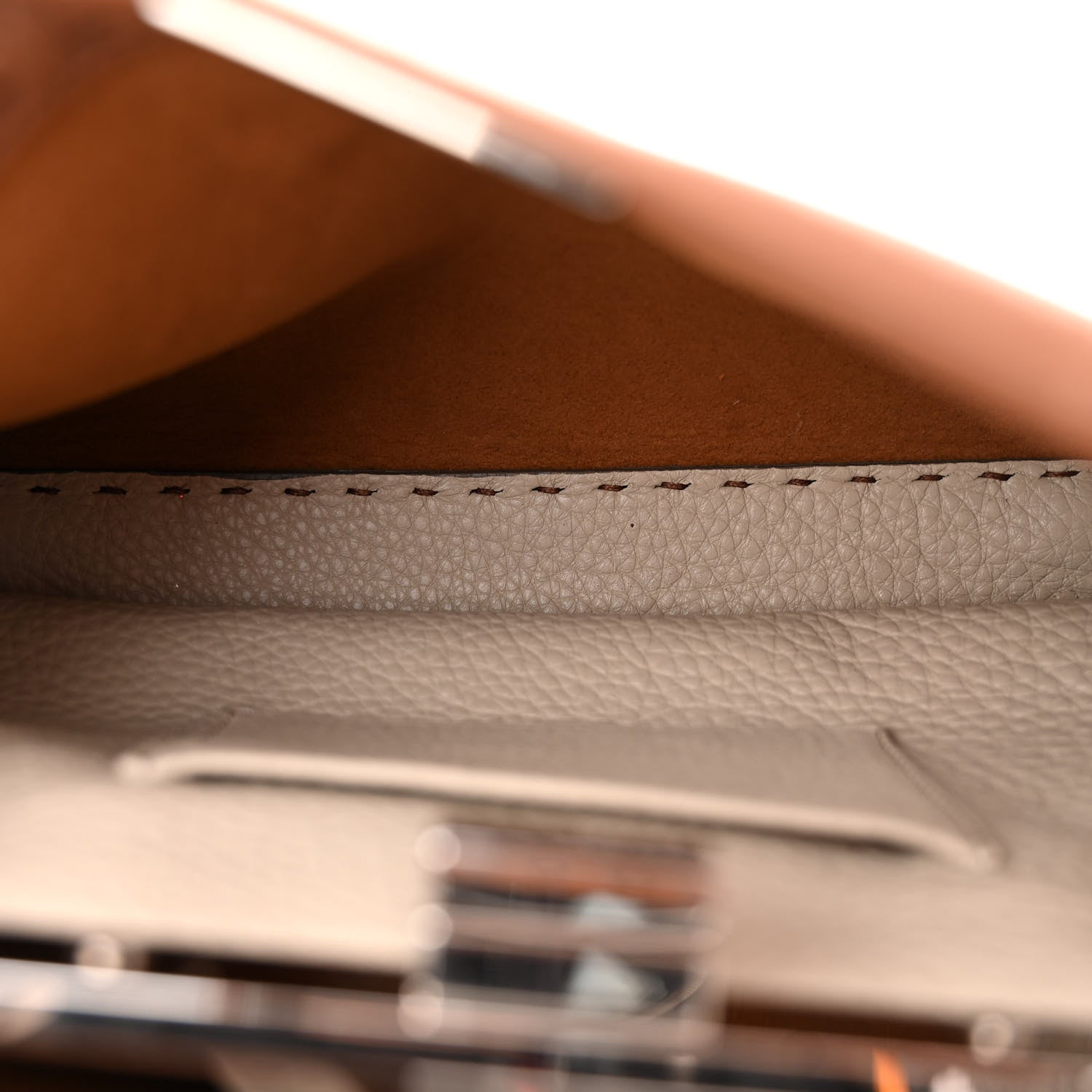 Fendi Cuoio Romano Selleria Bi-Color Mini Peekaboo Iconic Satchel Mou Milk 4 of 12