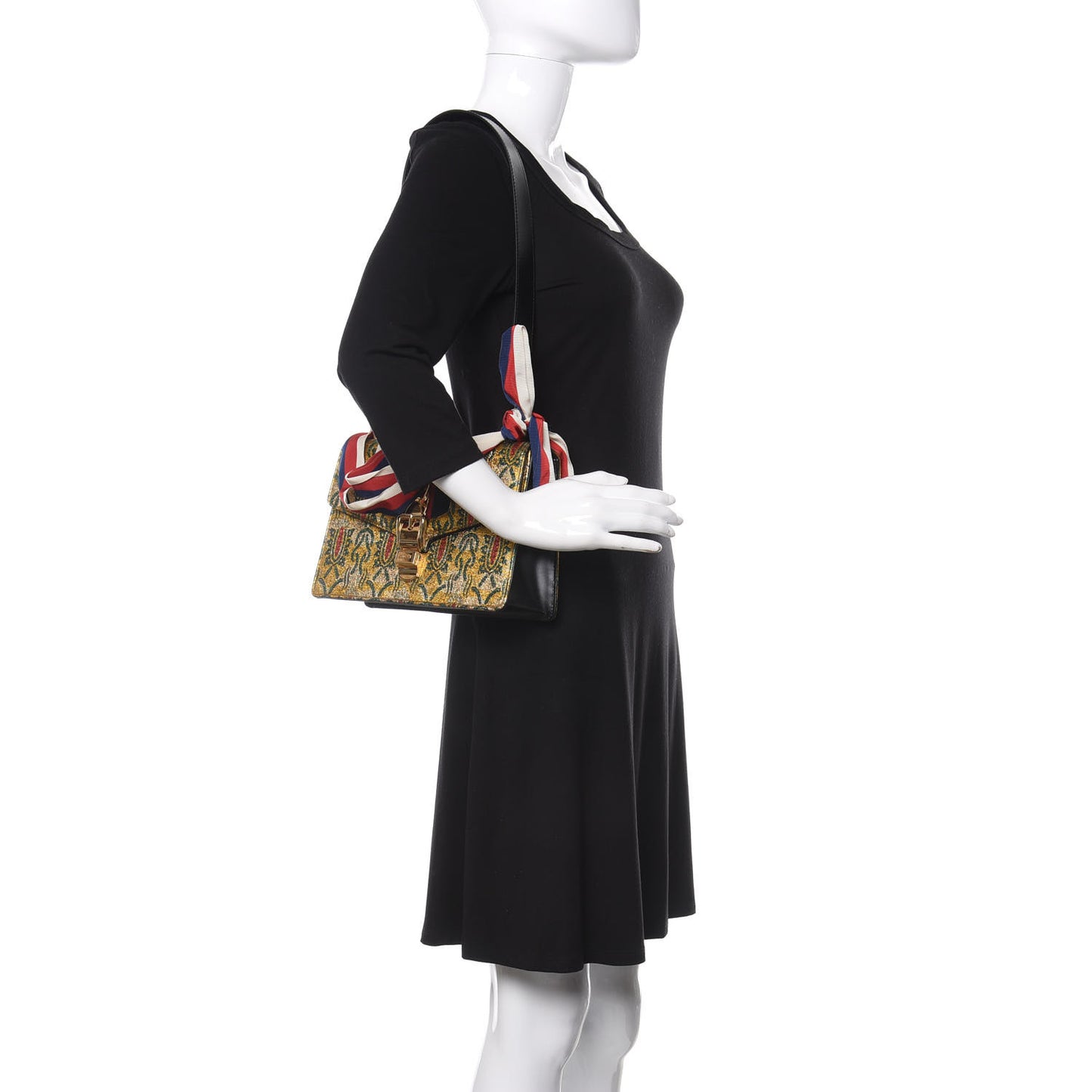 Iridescent Brocade Small Sylvie Shoulder Bag Gold