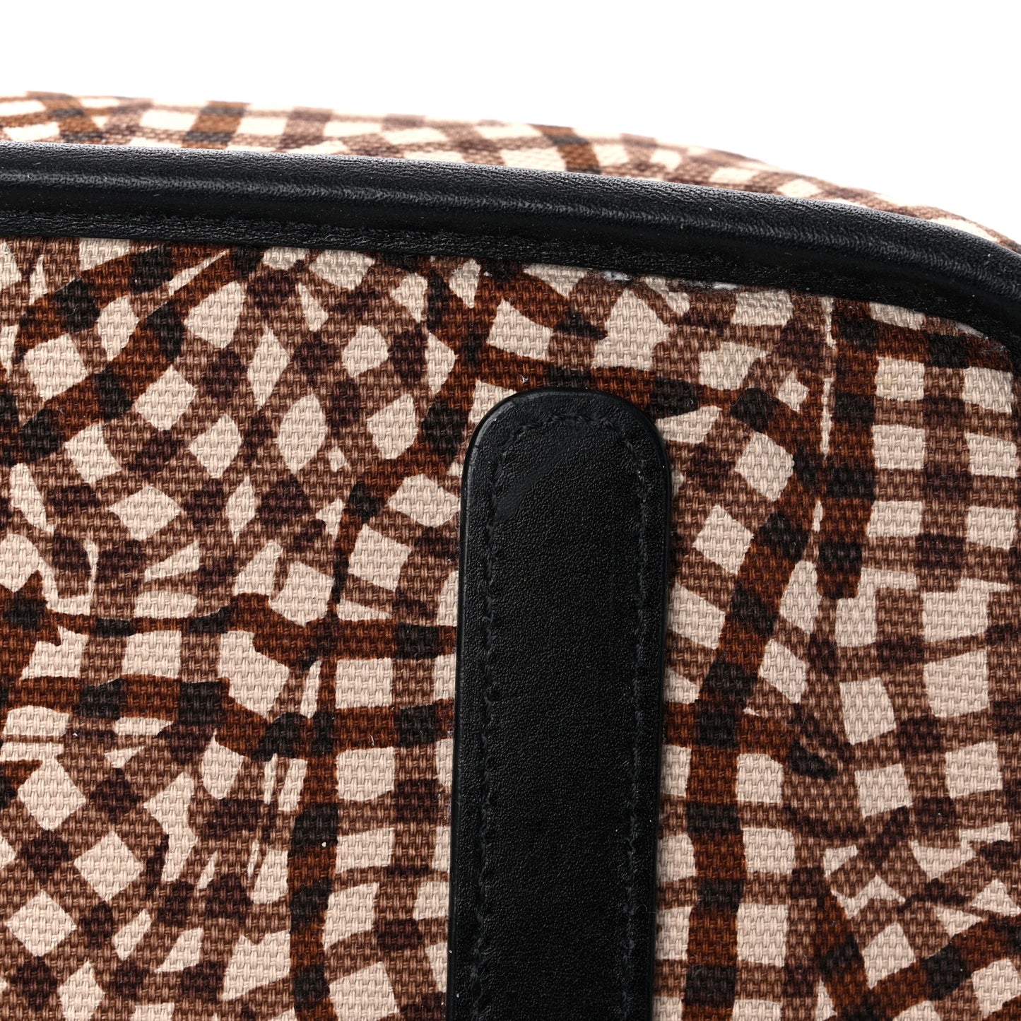 Visetos Calfskin Motif Rombi Lion Printed Reversible Shopper Tote Cognac