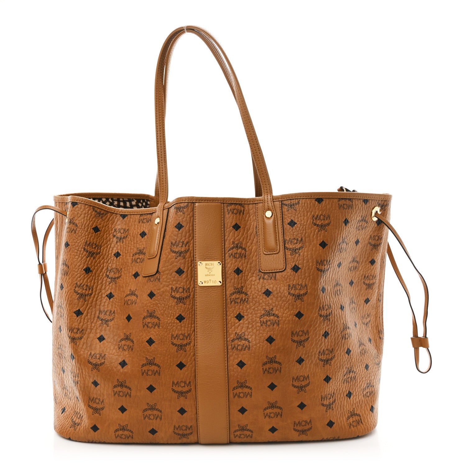 MCM Visetos Large Liz Reversible Shopper Tote Cognac 1773619