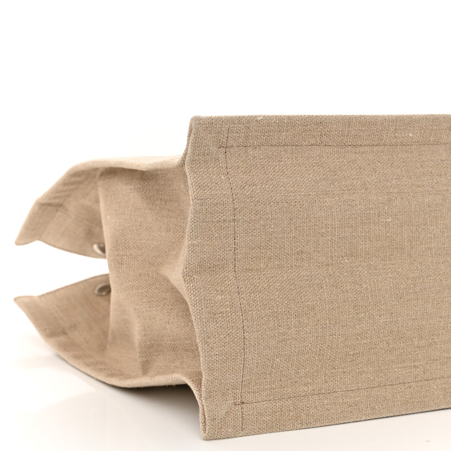 Linen Calfskin Small Rive Gauche Tote Optic White