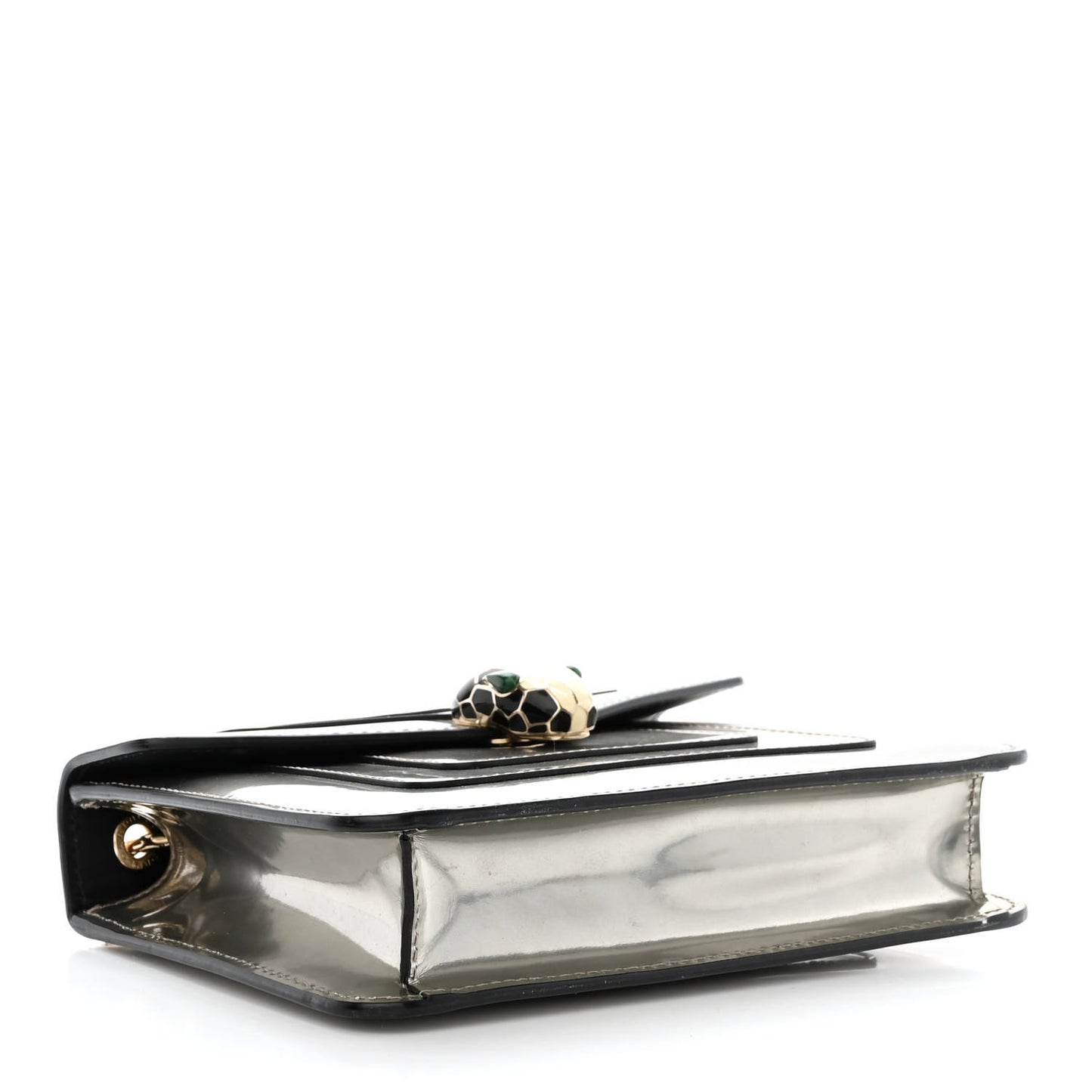 Metallic Calfskin Small Serpenti Forever Snake Strap Crossbody Bag Silver
