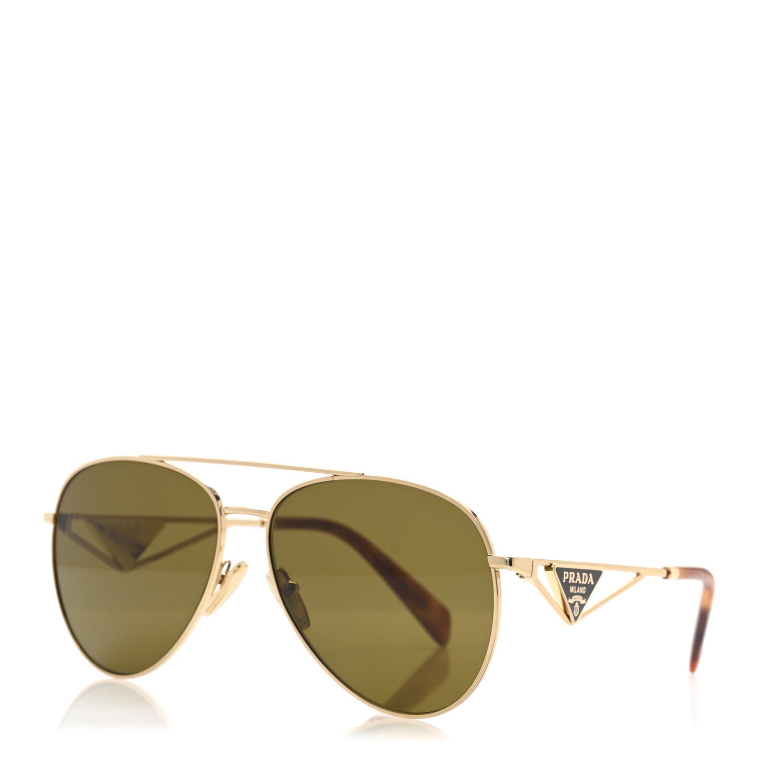 Prada Aviator Sunglasses SPR 73Z Gold Tortoise 1722581 – FASHIONPHILE