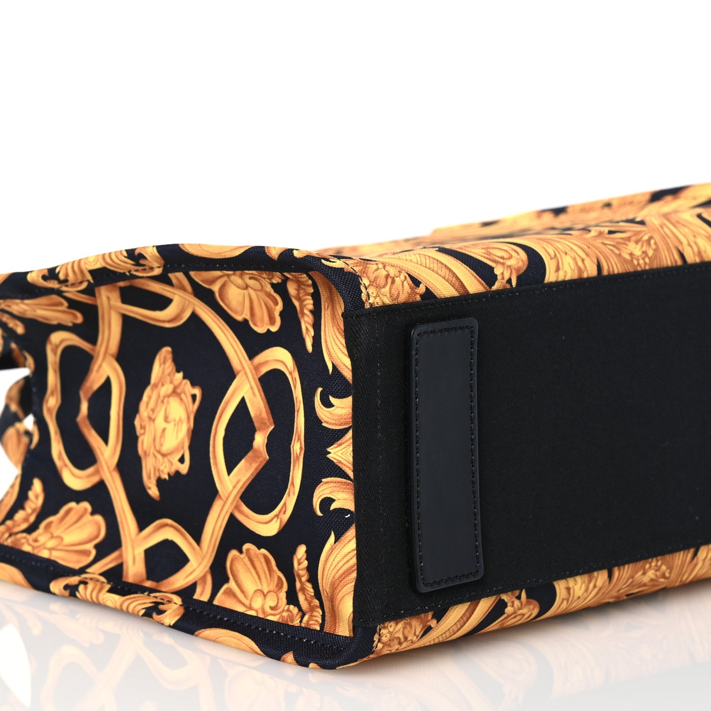 Canvas Baroque Print Medusa Small Tote Black