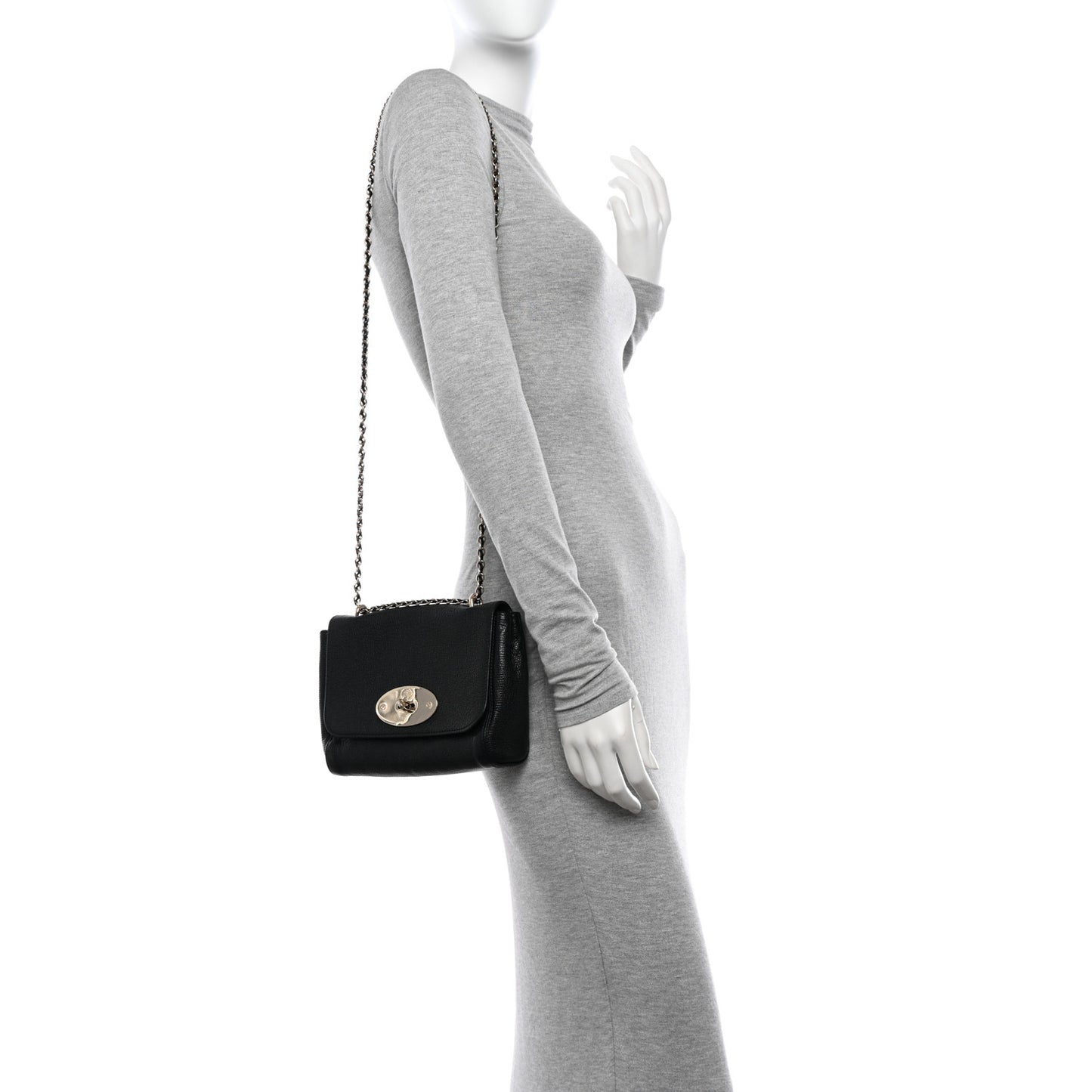 Glossy Goatskin Small Lily Flap Black