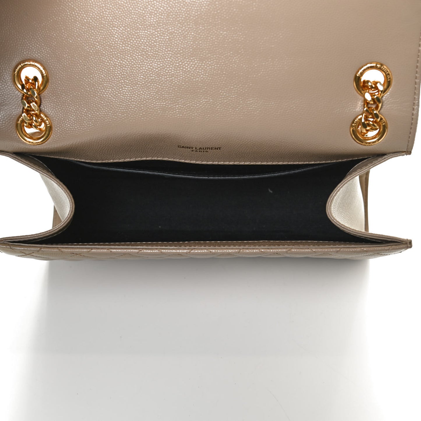 Grain De Poudre Textured Mixed Matelasse Medium Triquilt Monogram Satchel Dark Beige