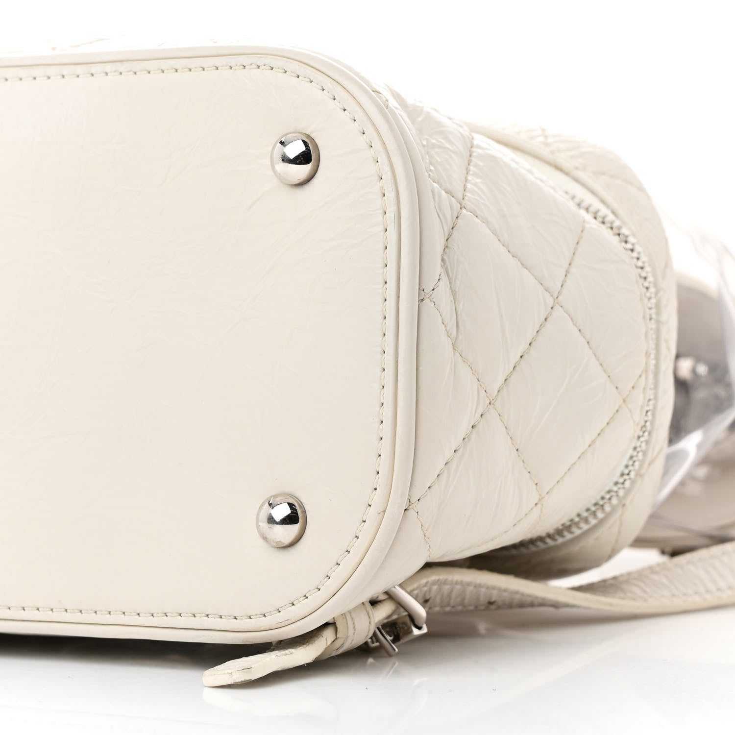 Chanel Crumpled Calfskin PVC Quilted Backpack White 10 of 15