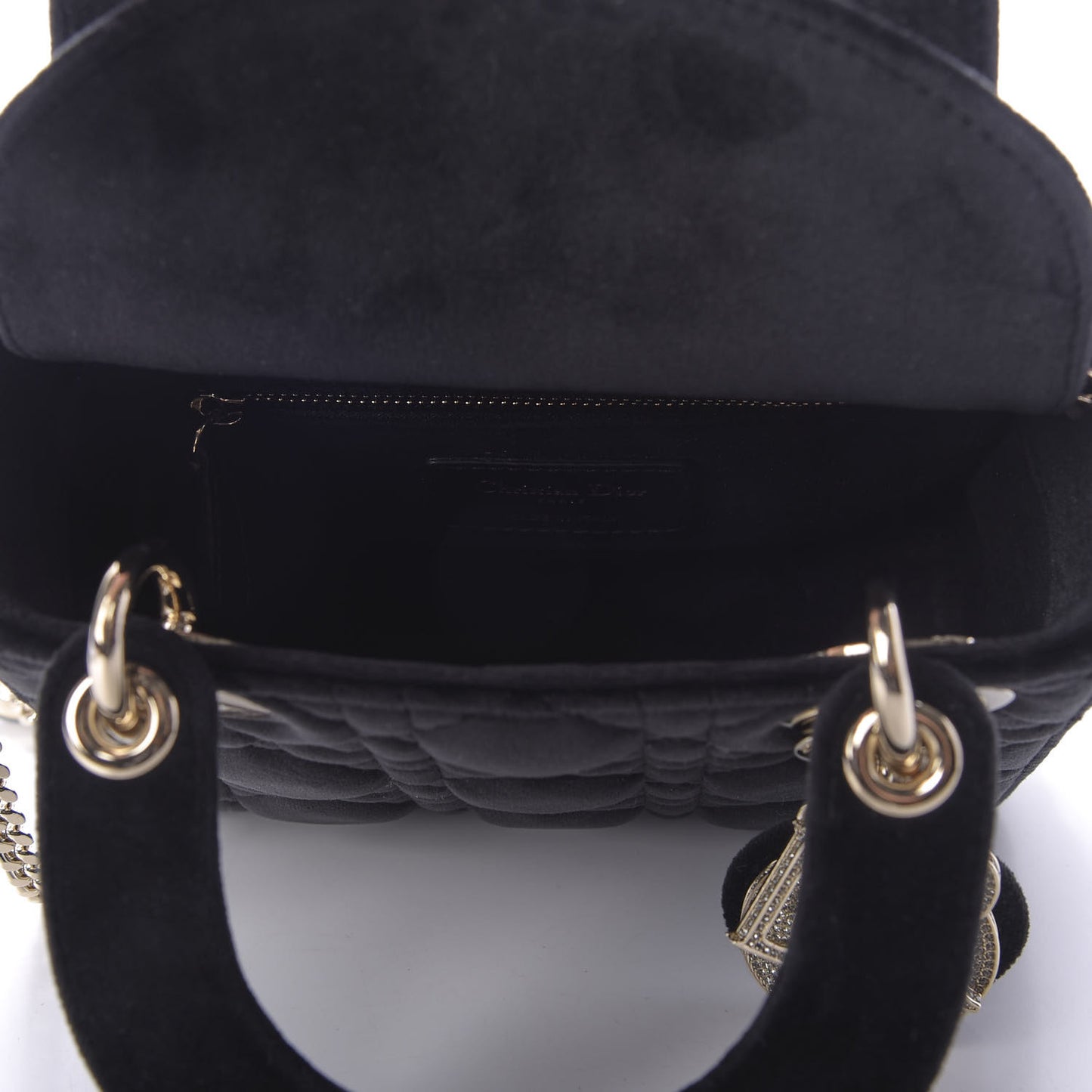 Velvet Mini Lady Dior Black