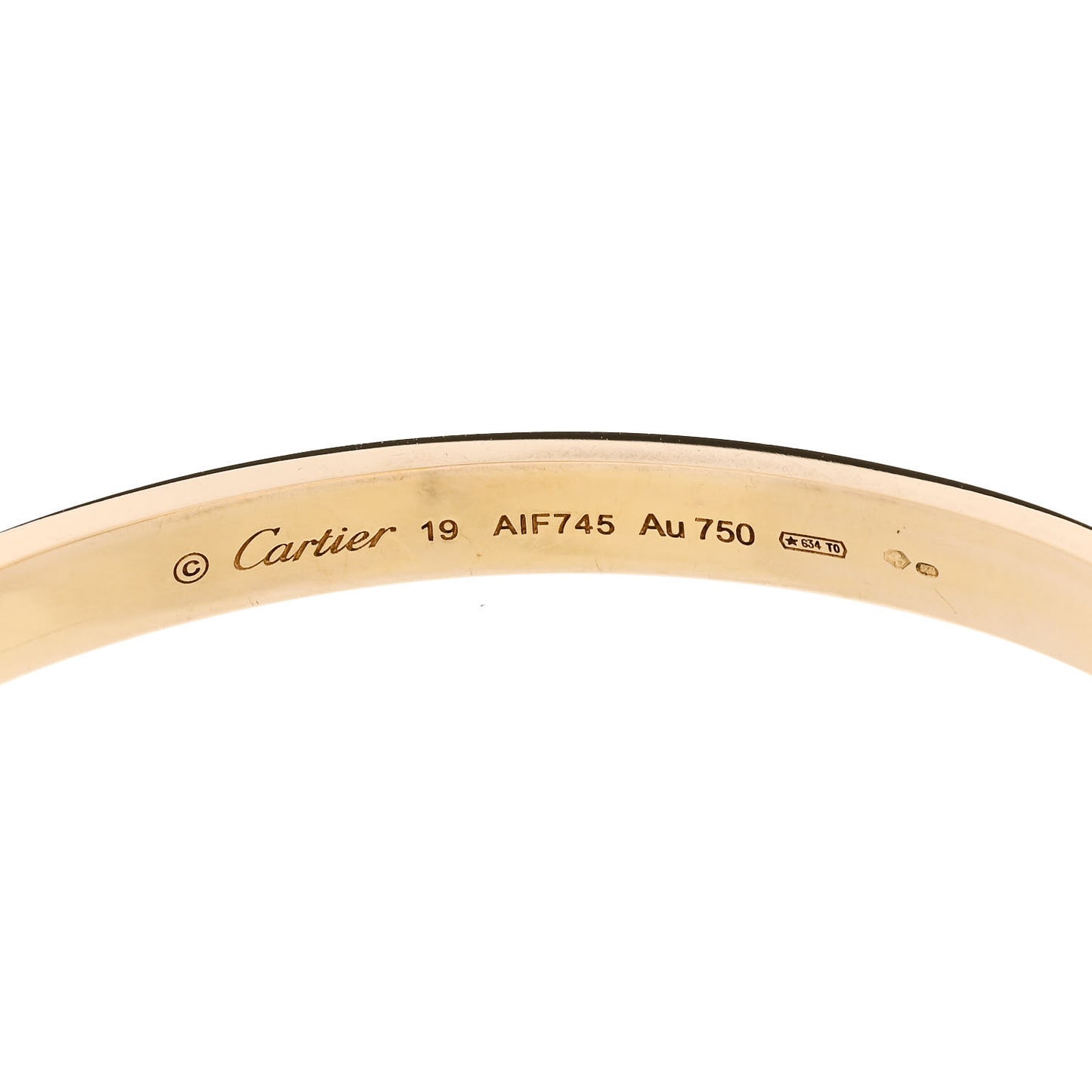 18K Yellow Gold LOVE Bracelet 19