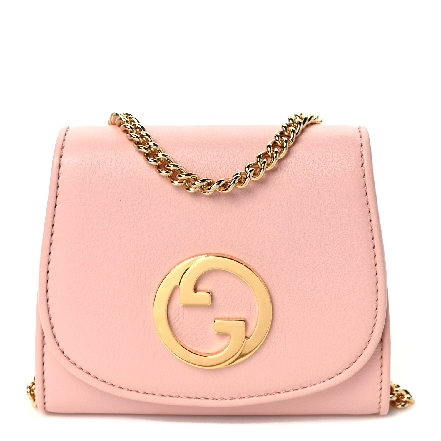Gucci Roxy Calfskin Medium Blondie Chain Wallet Powder Pink 1 of 8
