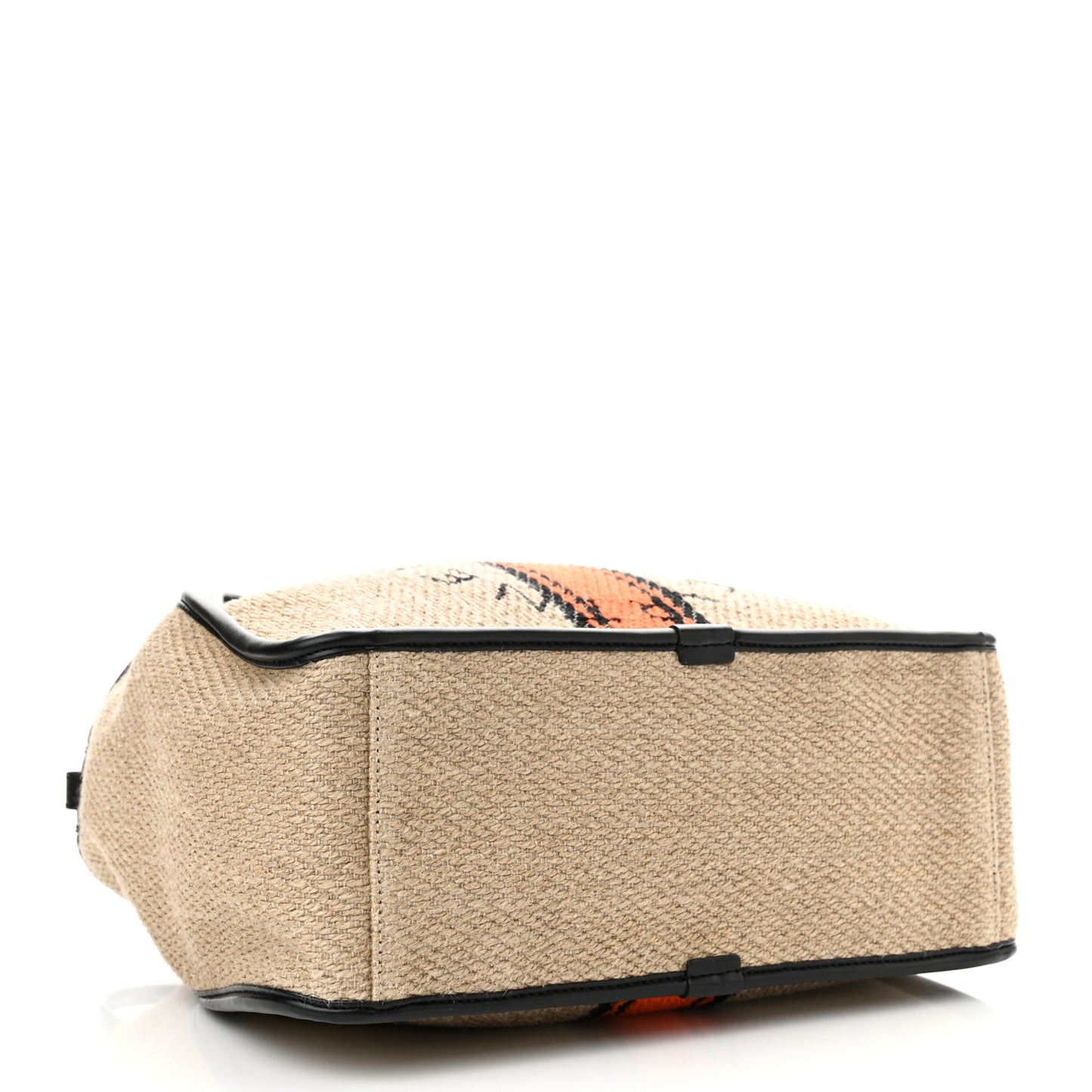 Linen Striped Mini Logo Crossbody Natural