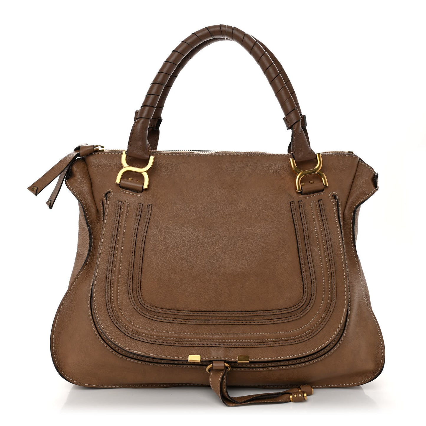 Calfskin Large Marcie Satchel Nut