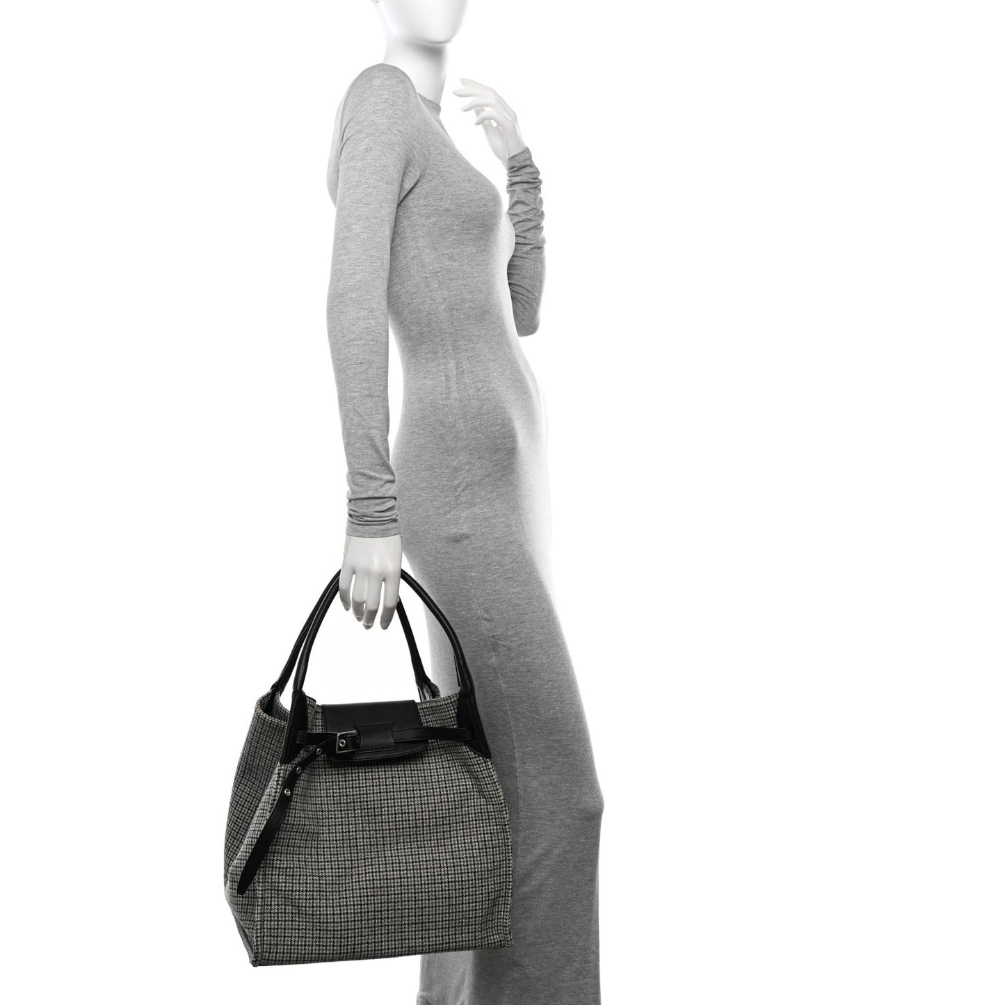 Tweed Smooth Calfskin Medium Big Bag Black