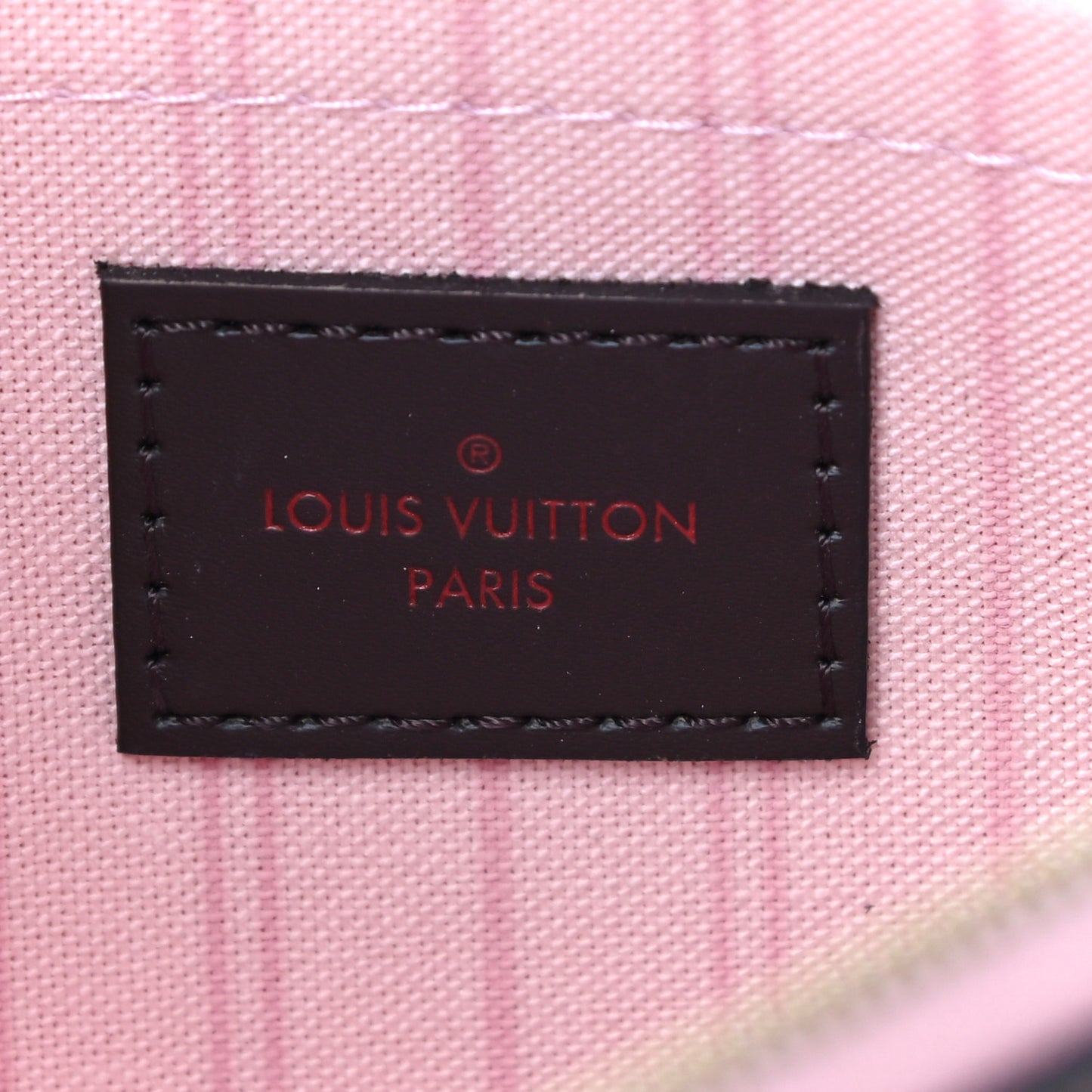 Damier Ebene Neverfull MM GM Pochette Rose Ballerine