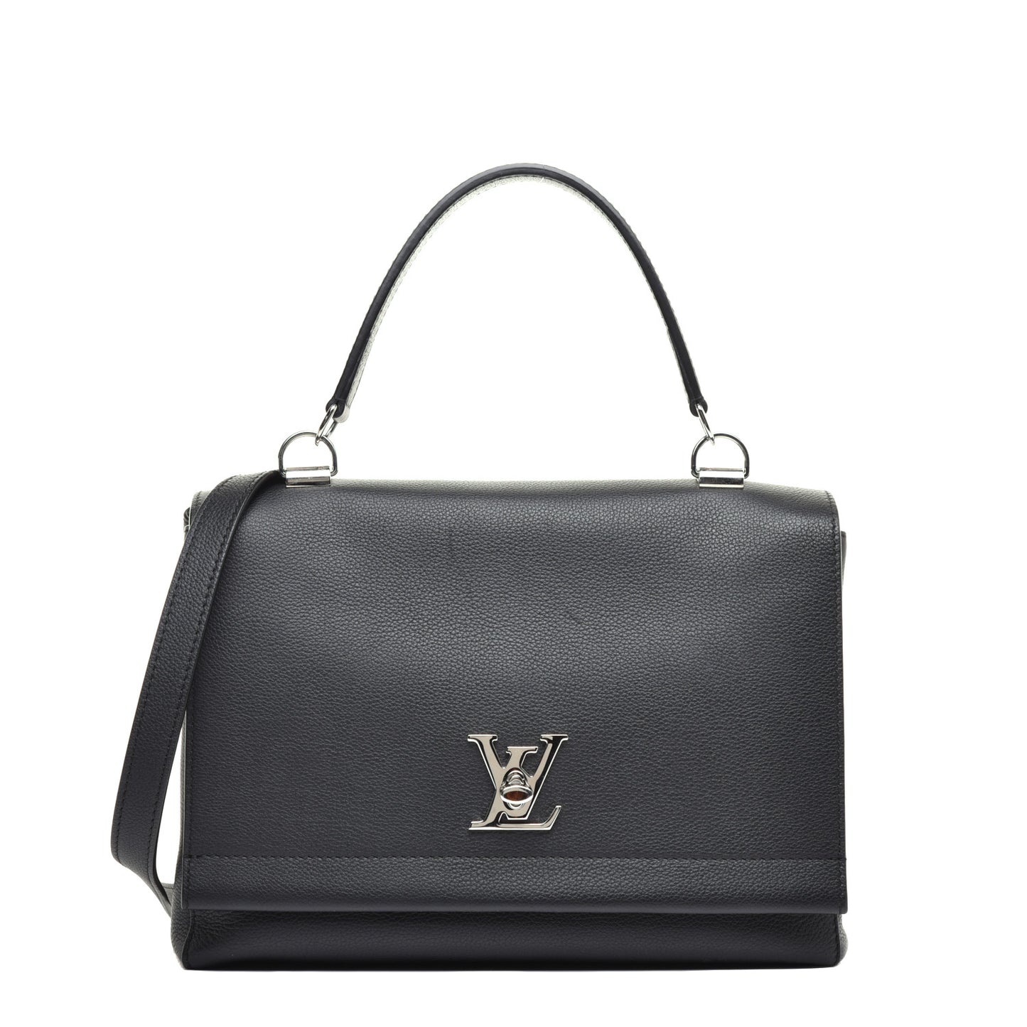 Soft Calfskin Lockme II Top Handle Black