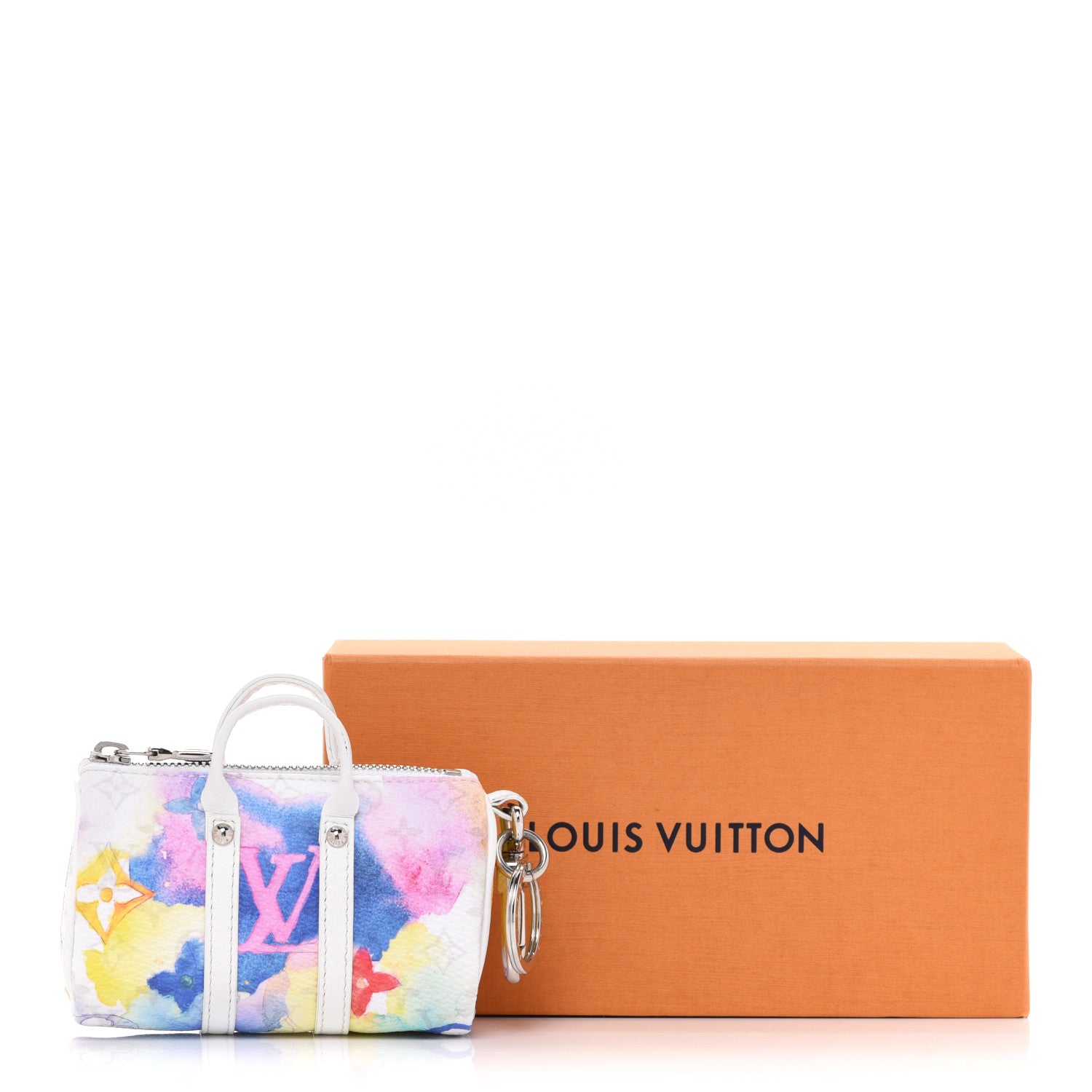 Louis Vuitton Monogram Watercolor Mini Keepall Bag Charm Key Holder Multicolor 8 of 8