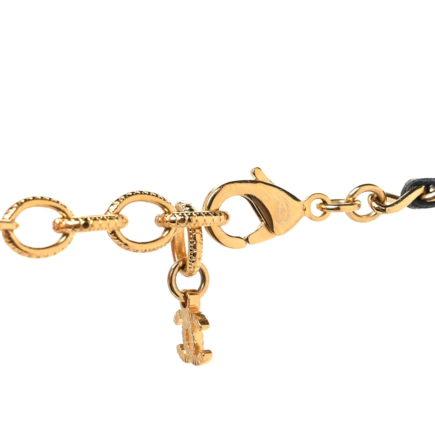 Chanel Lambskin Bow CC Multistrand Long Necklace Gold Black 4 of 5