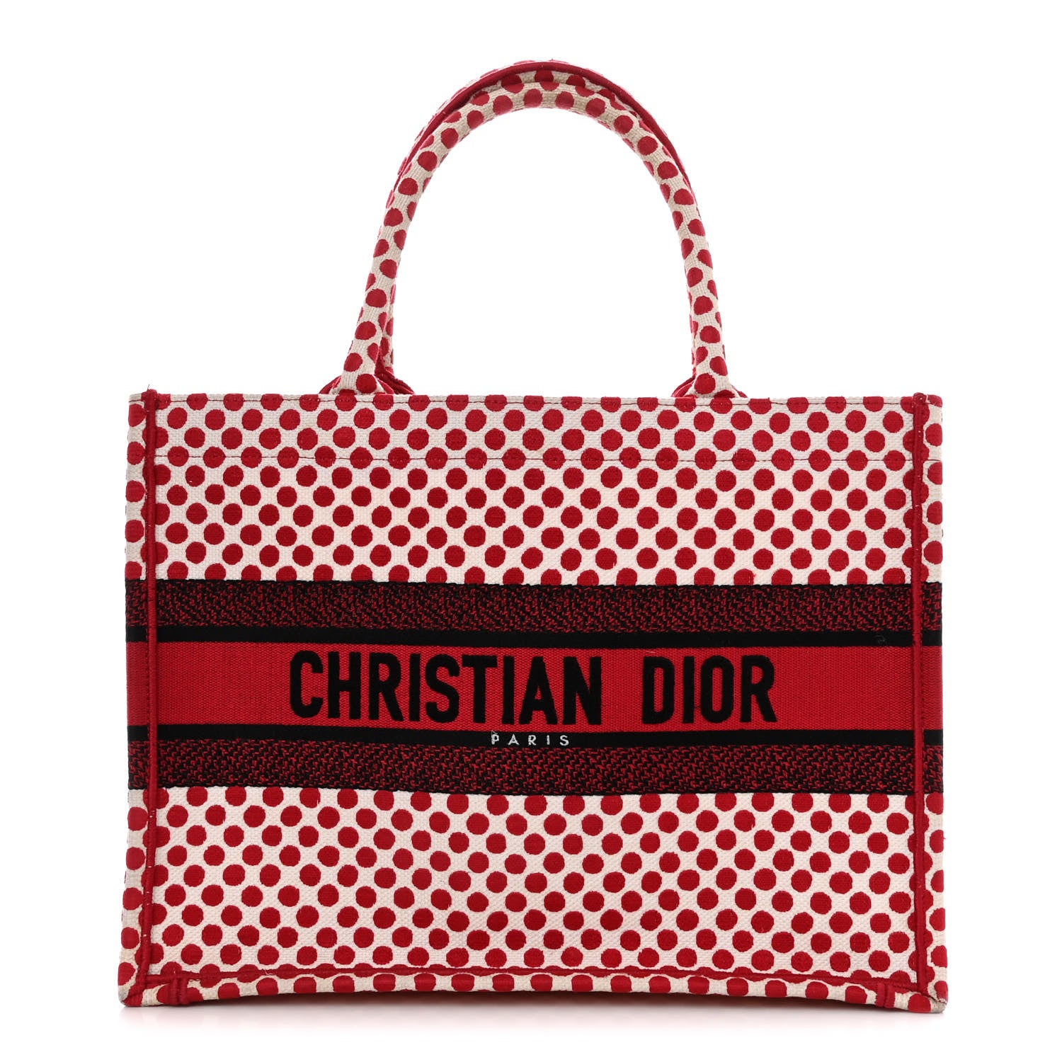 Christian Dior Canvas Medium DiorAmour Dots Book Tote Red 1 of 16