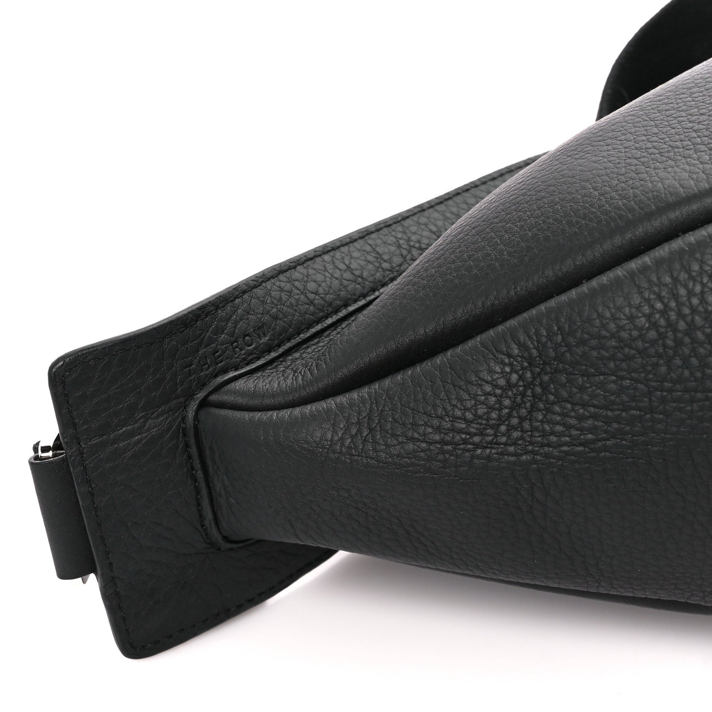 Grained Calfskin Large Slouchy Banana Bag Black