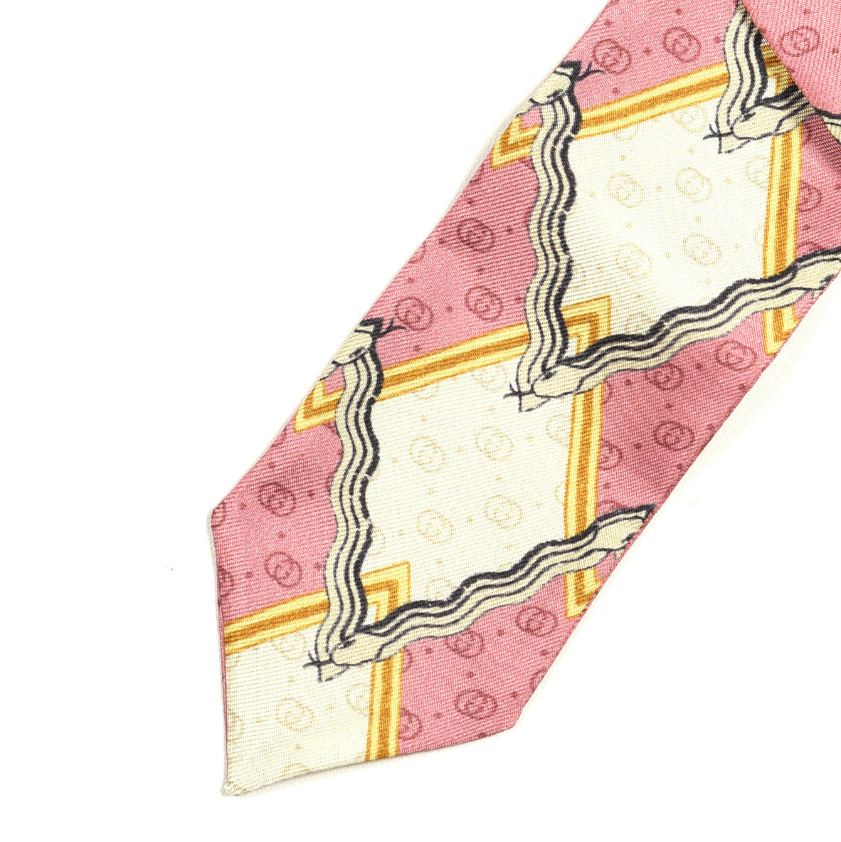 Silk GG Monogram Neck Bow Scarf Roseate Ivory