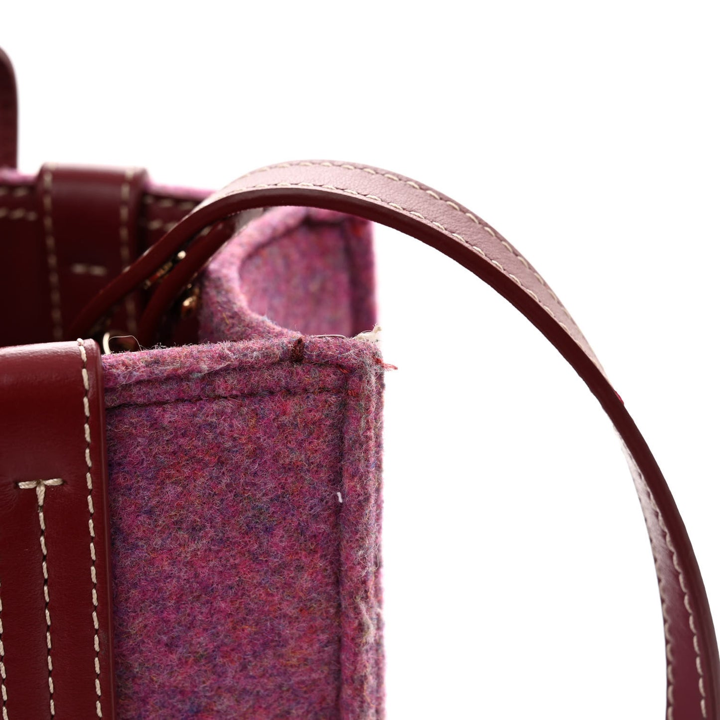 Recycled Felt Calfskin Small Woody Ribbon Tote Striking Purple