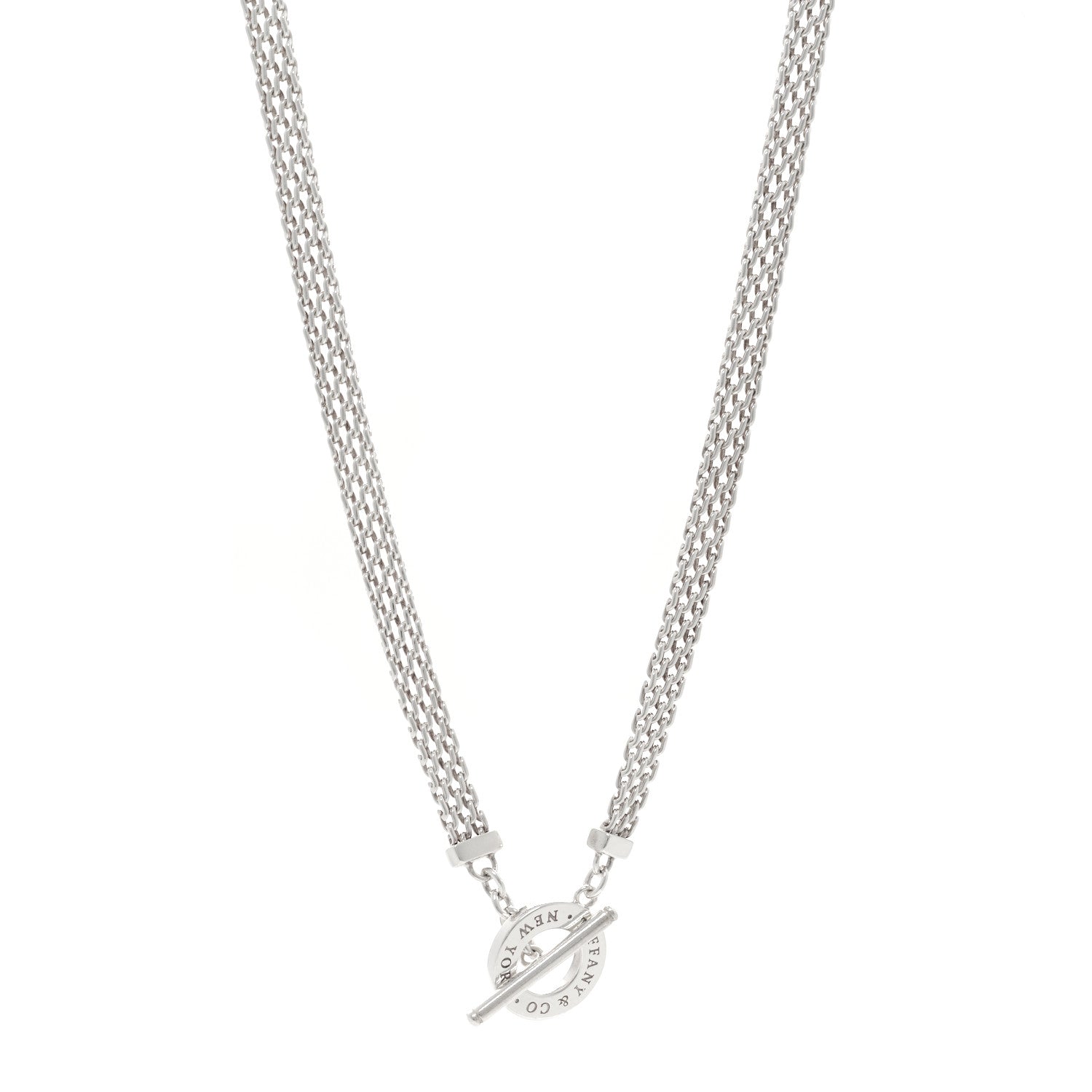 Tiffany Sterling Silver Somerset Mesh Toggle Necklace 1 of 4
