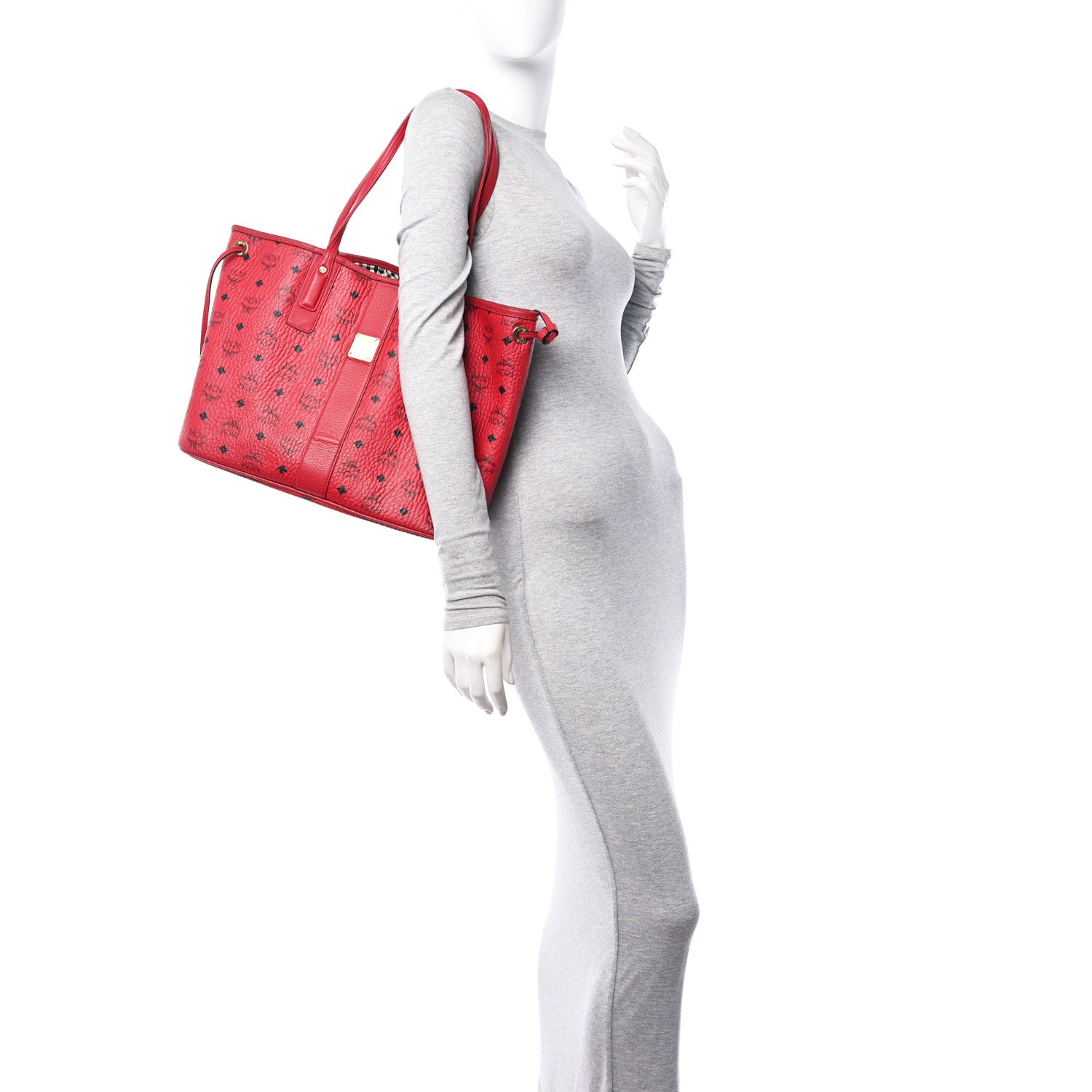 MCM Visetos Medium Liz Reversible Shopper Tote Ruby Red 2 of 22