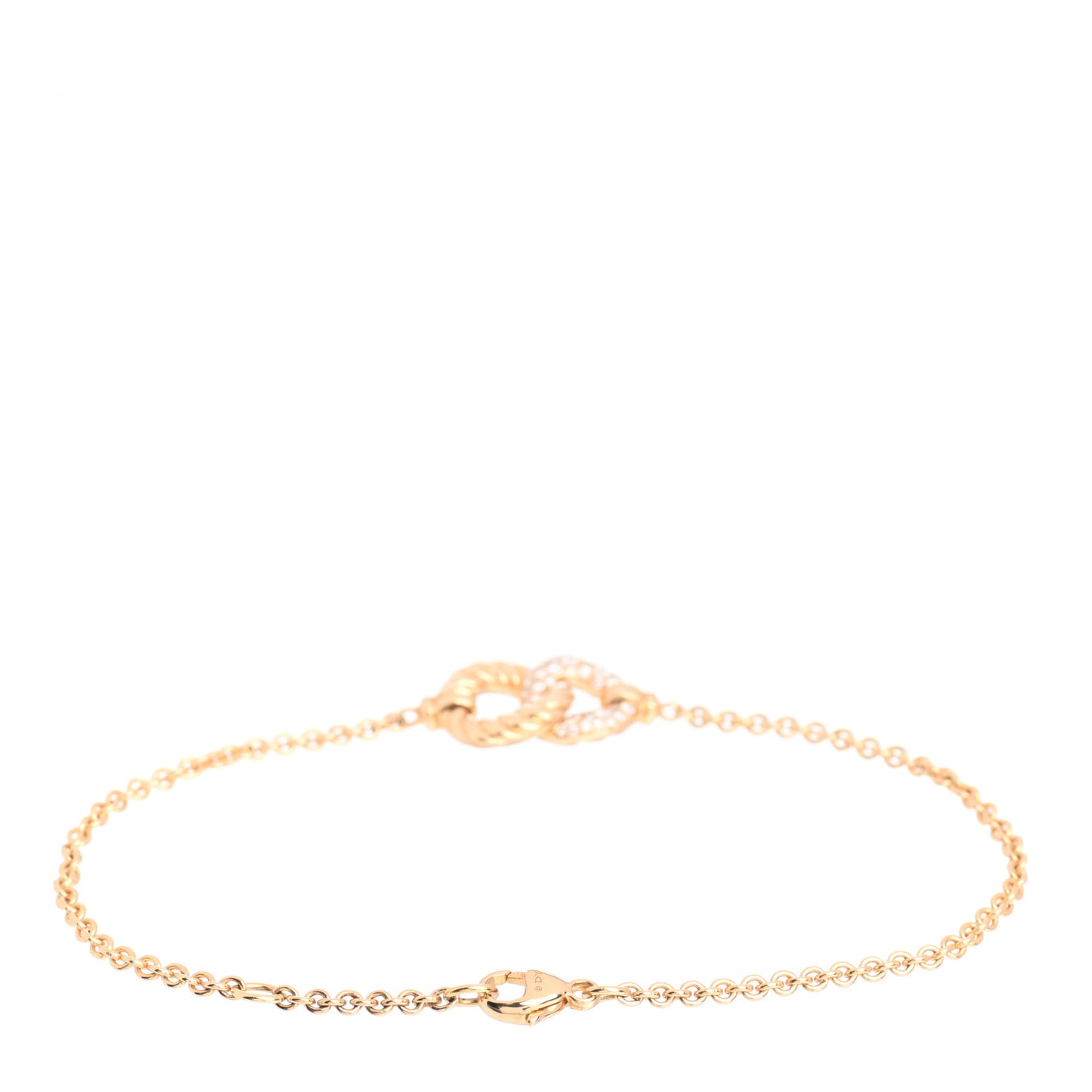 18K Yellow Gold Diamond Belmont Single Station Bracelet