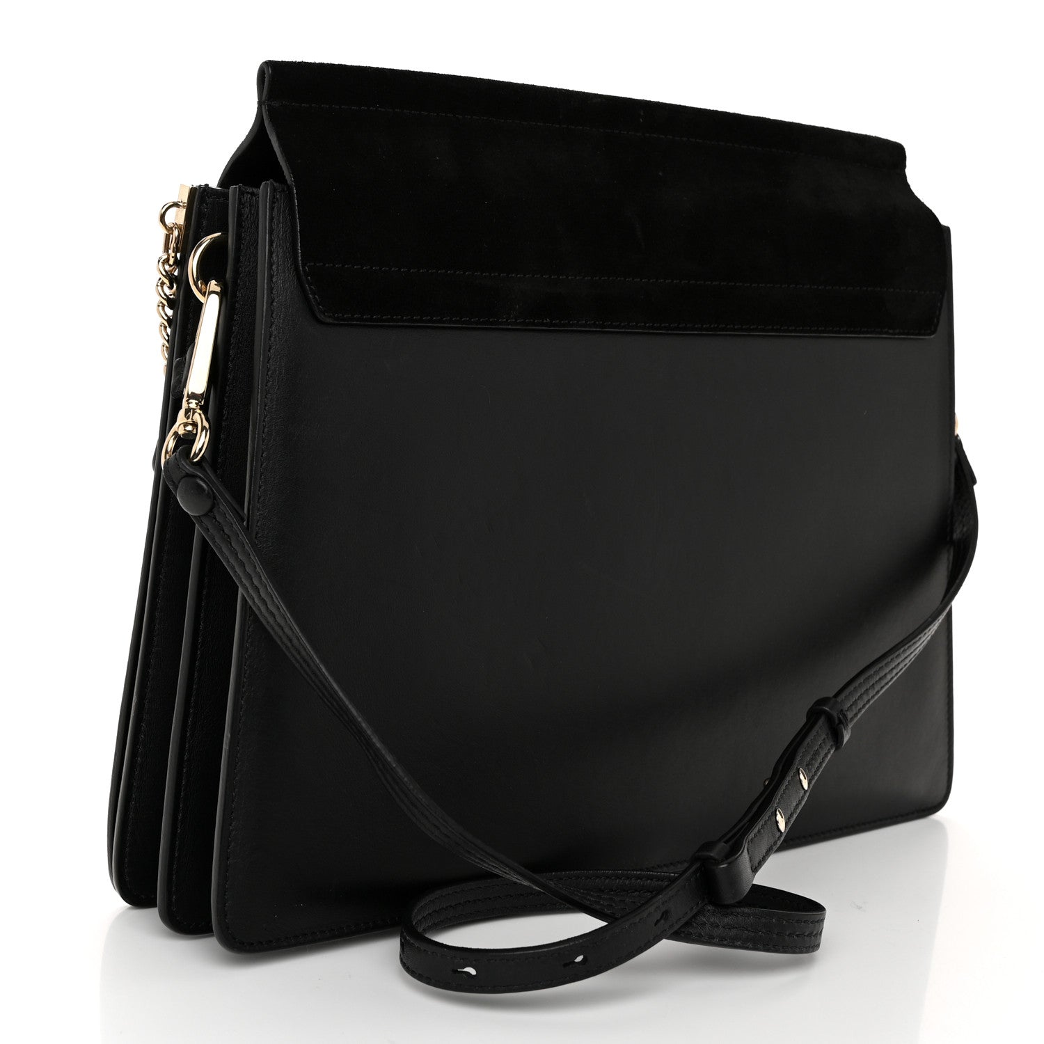 Chloe Suede Calfskin Medium Faye Shoulder Bag Black 3 of 10