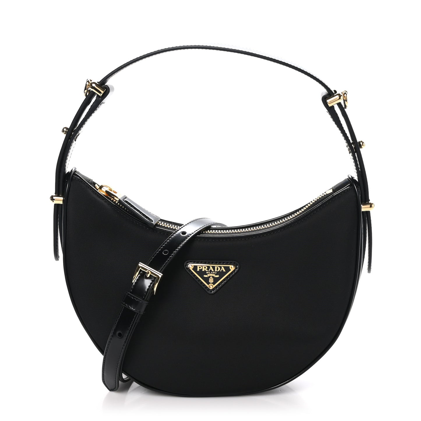 Re-Nylon Spazzolato Arque Shoulder Bag Black